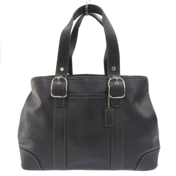 image of Coach Leather Bucket Creed Patch Handbag in Black, Women's