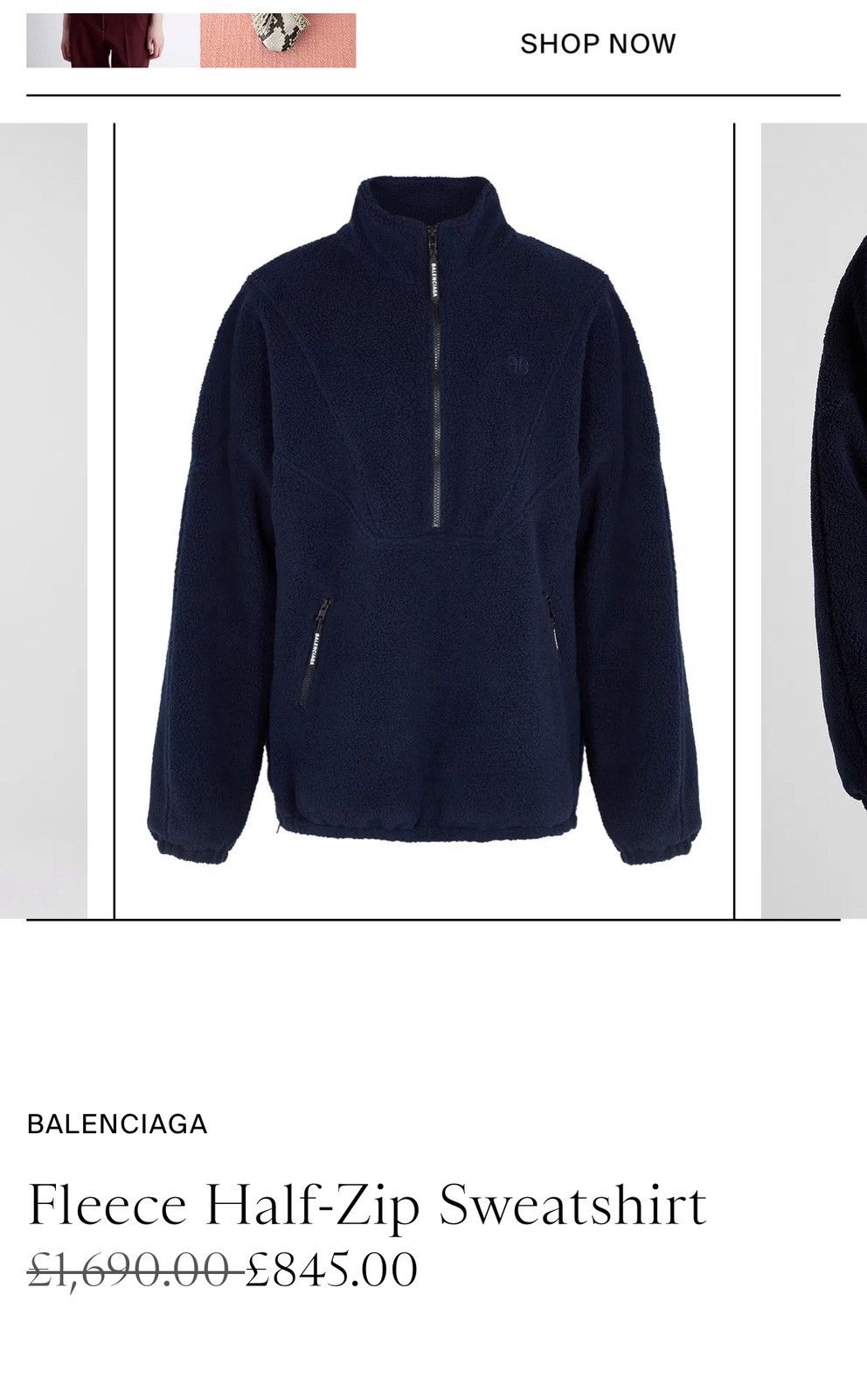 Balenciaga Balenciaga YE24 Half Zip Fleece Pullover Size US L / EU 52-54 / 3 - 9 Thumbnail