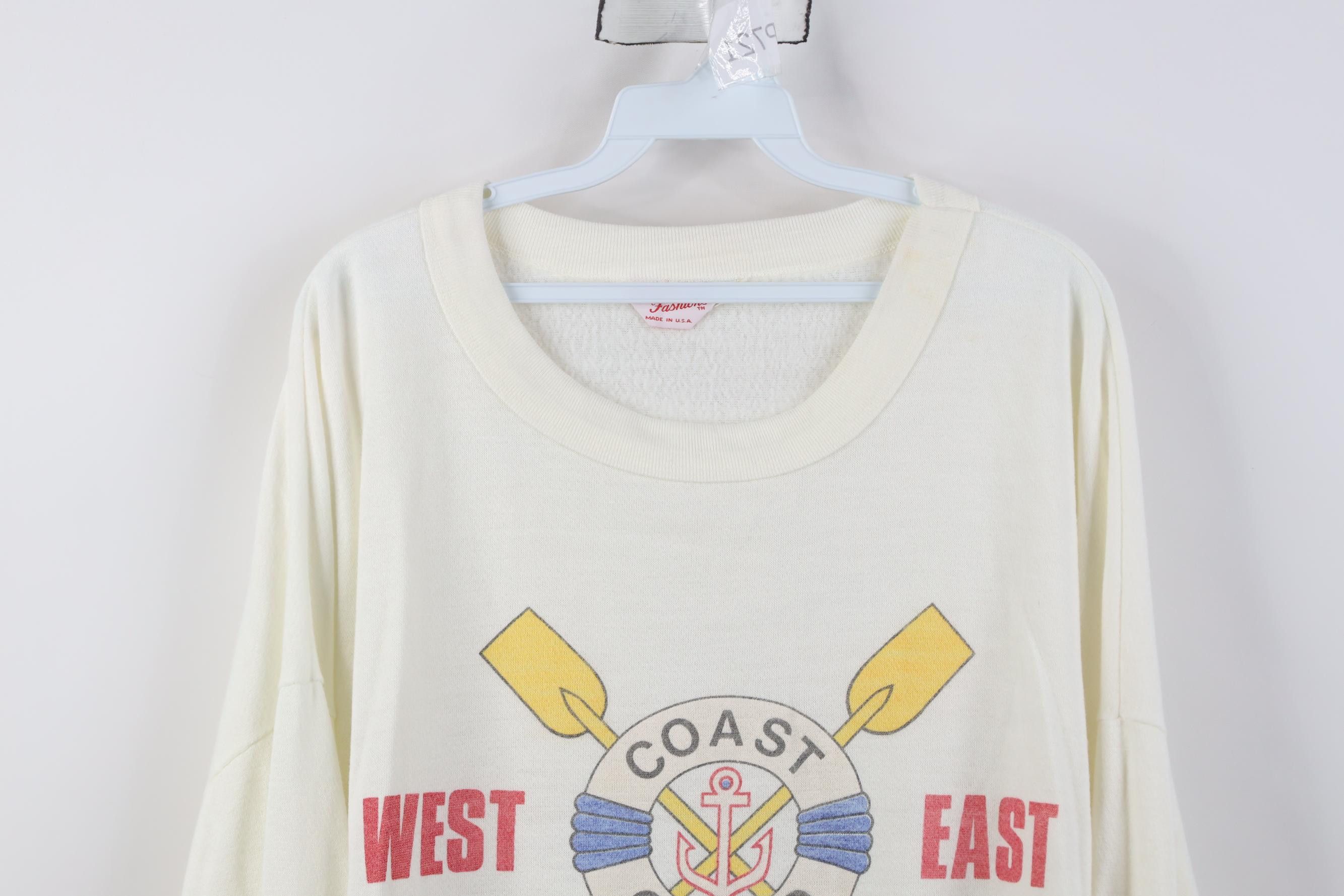 Vintage Vintage 80s 90s West East Coast Guard Sailing Sweatshirt USA Size XXL / US 16-18 / IT 52-54 - 2 Thumbnail