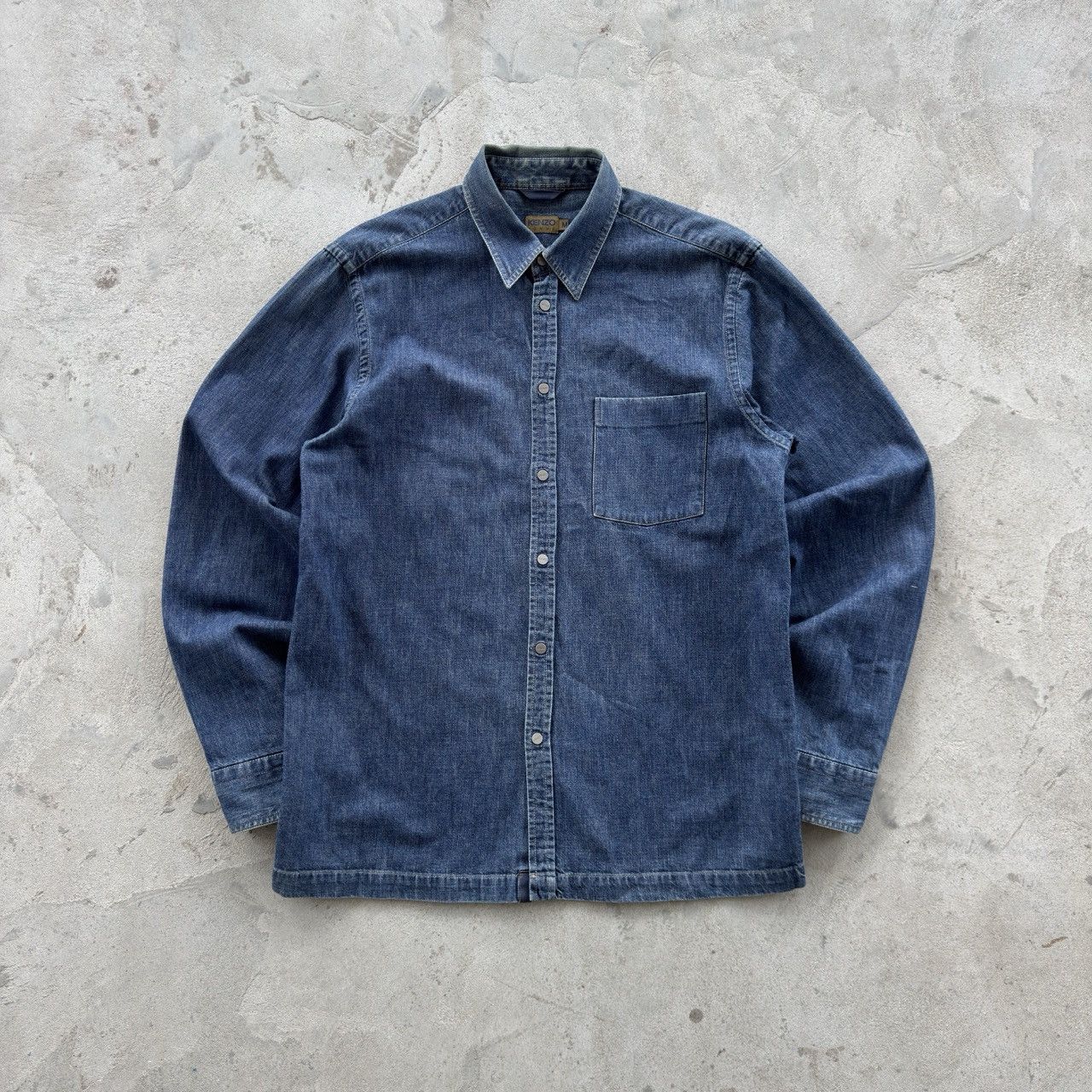 Kenzo Vintage Kenzo Homme Vintage Denim Shirt Blue Indigo Archive Size US M / EU 48-50 / 2 - 1 Thumbnail