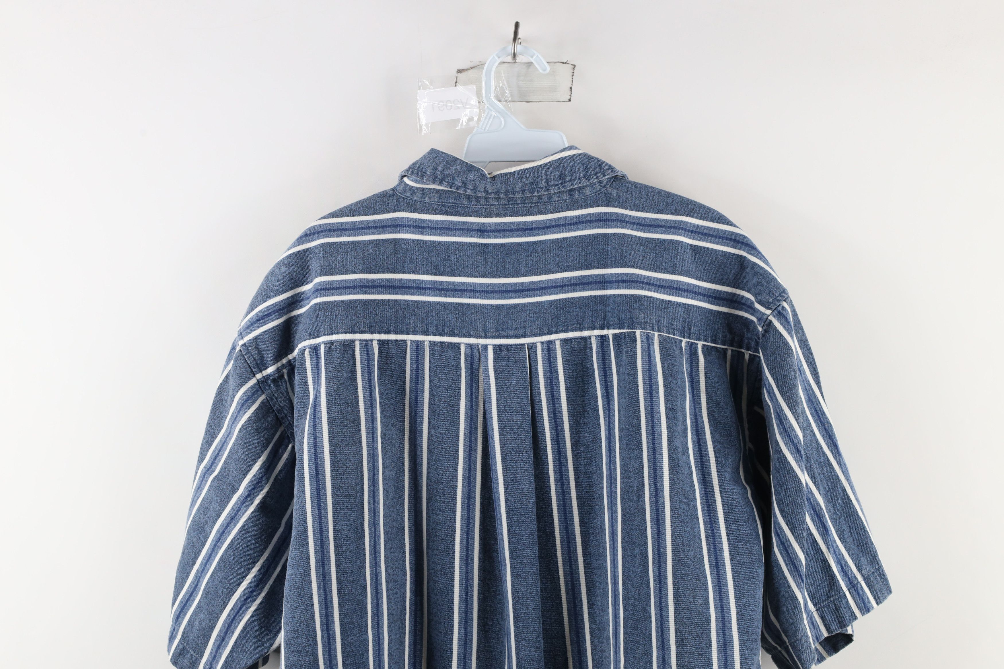 Vintage Vintage 90s Streetwear Striped Short Sleeve Button Shirt Size US L / EU 52-54 / 3 - 8 Thumbnail