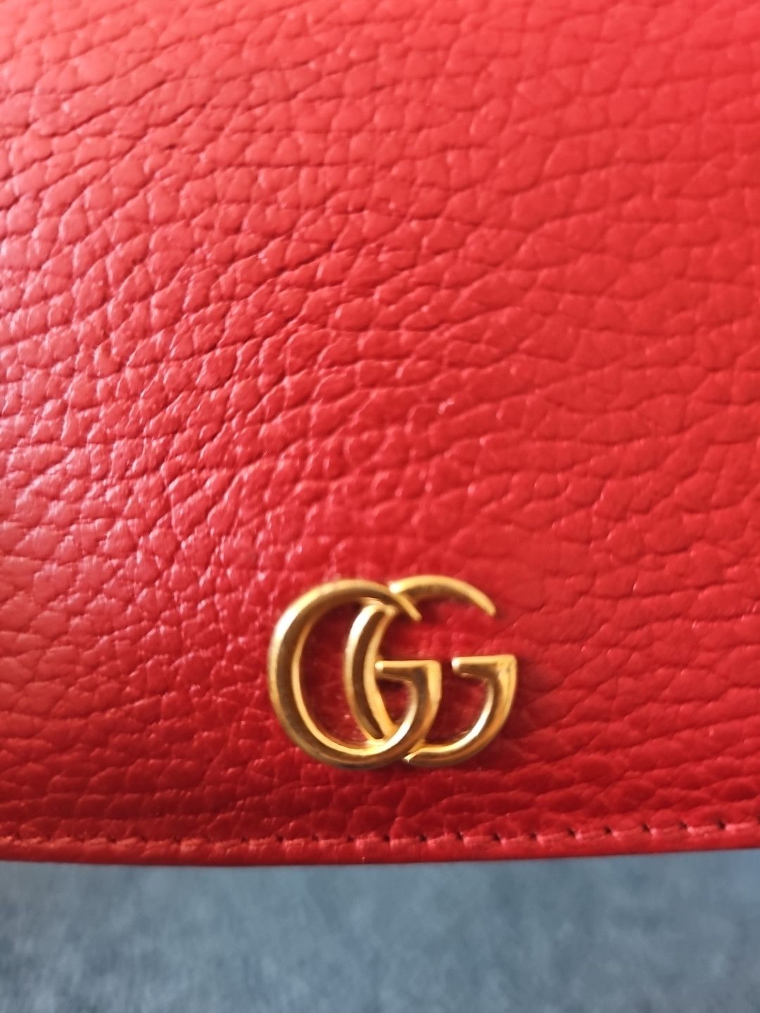 Gucci GUCCI Marmont Red leather compact wallet Size ONE SIZE - 1 Thumbnail