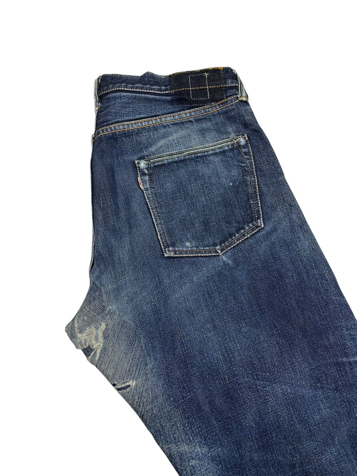 Momotaro Jeans Momotaro Selvedge Distressed Blue Denim Jeans Size US 34 / EU 50 - 10 Thumbnail