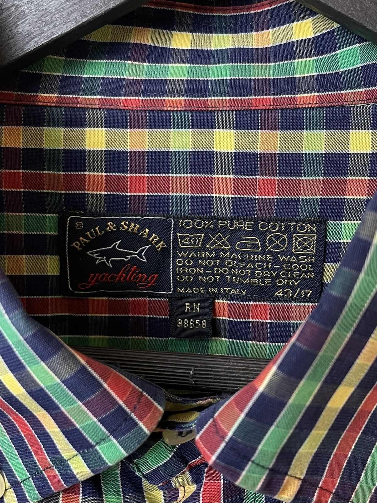 Paul & Shark × Vintage Paul & Shark Luxury Cotton Plaid Shirt Made in Italy Size US L / EU 52-54 / 3 - 8 Thumbnail