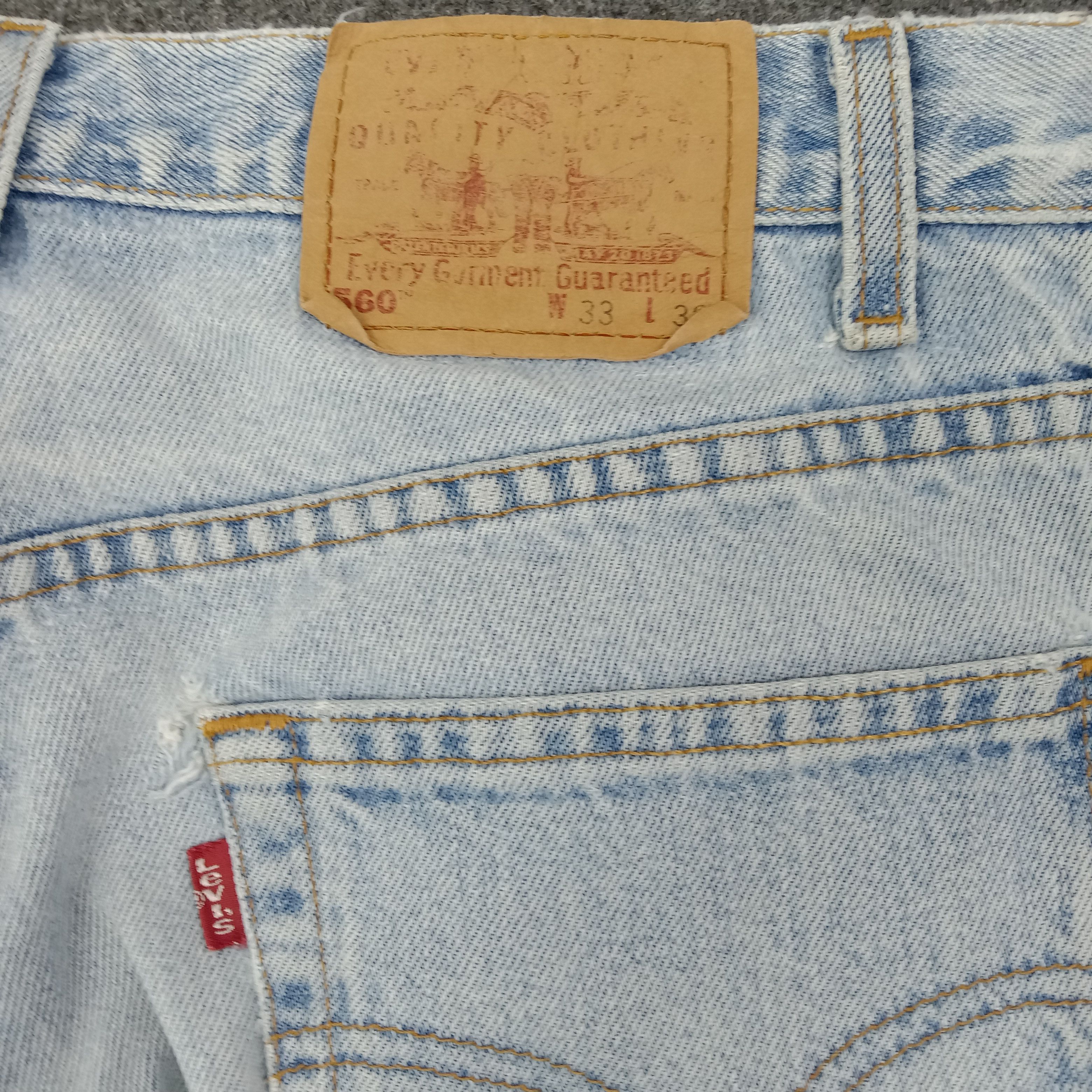 Levi's Levis 560 Red Tab Loose Fit Distressed Denim Jeans C265N10 Size US 33 - 8 Thumbnail