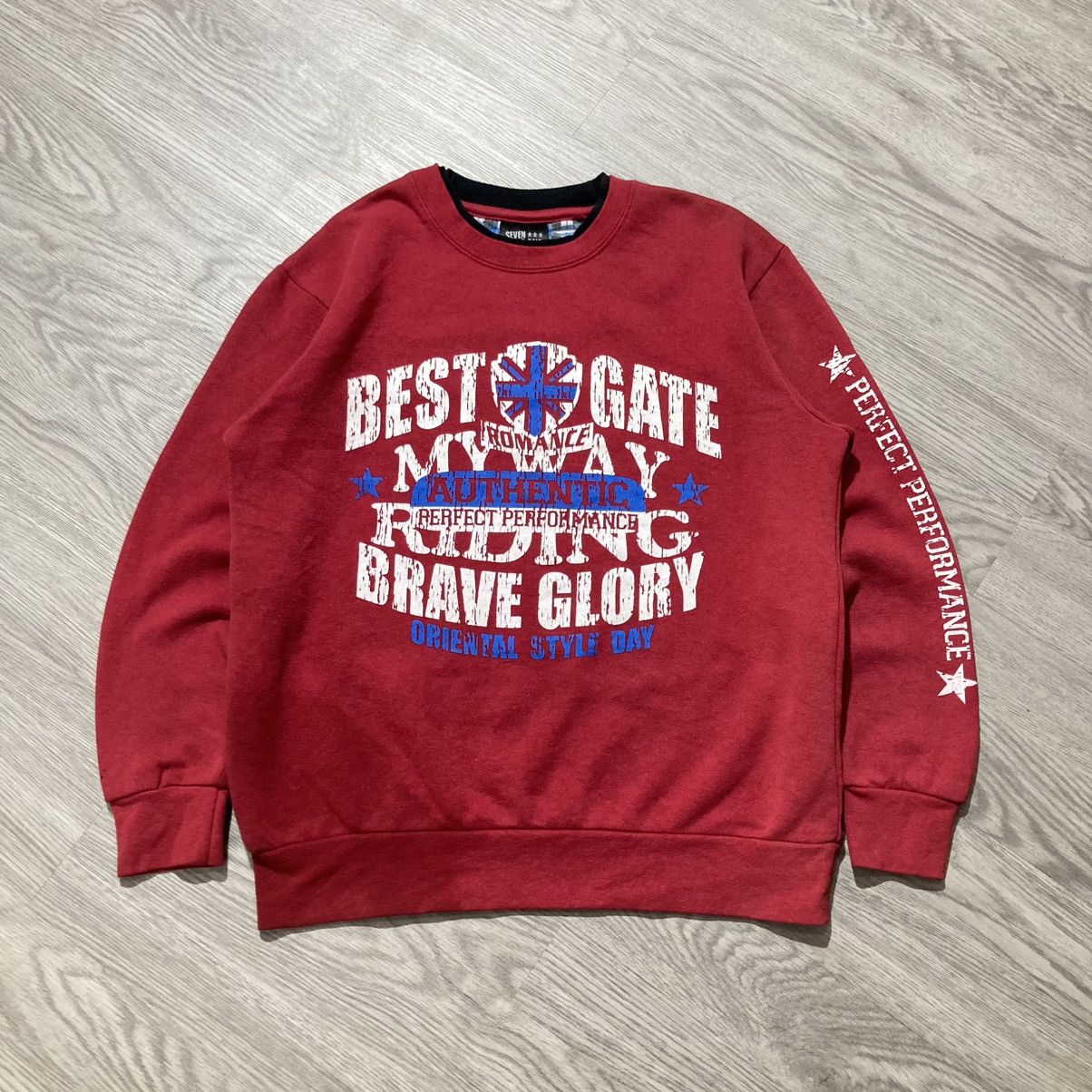20471120 2000s Seven Zero One Poem Logo Punk Style Crewneck Red Size US M / EU 48-50 / 2 - 1 Thumbnail