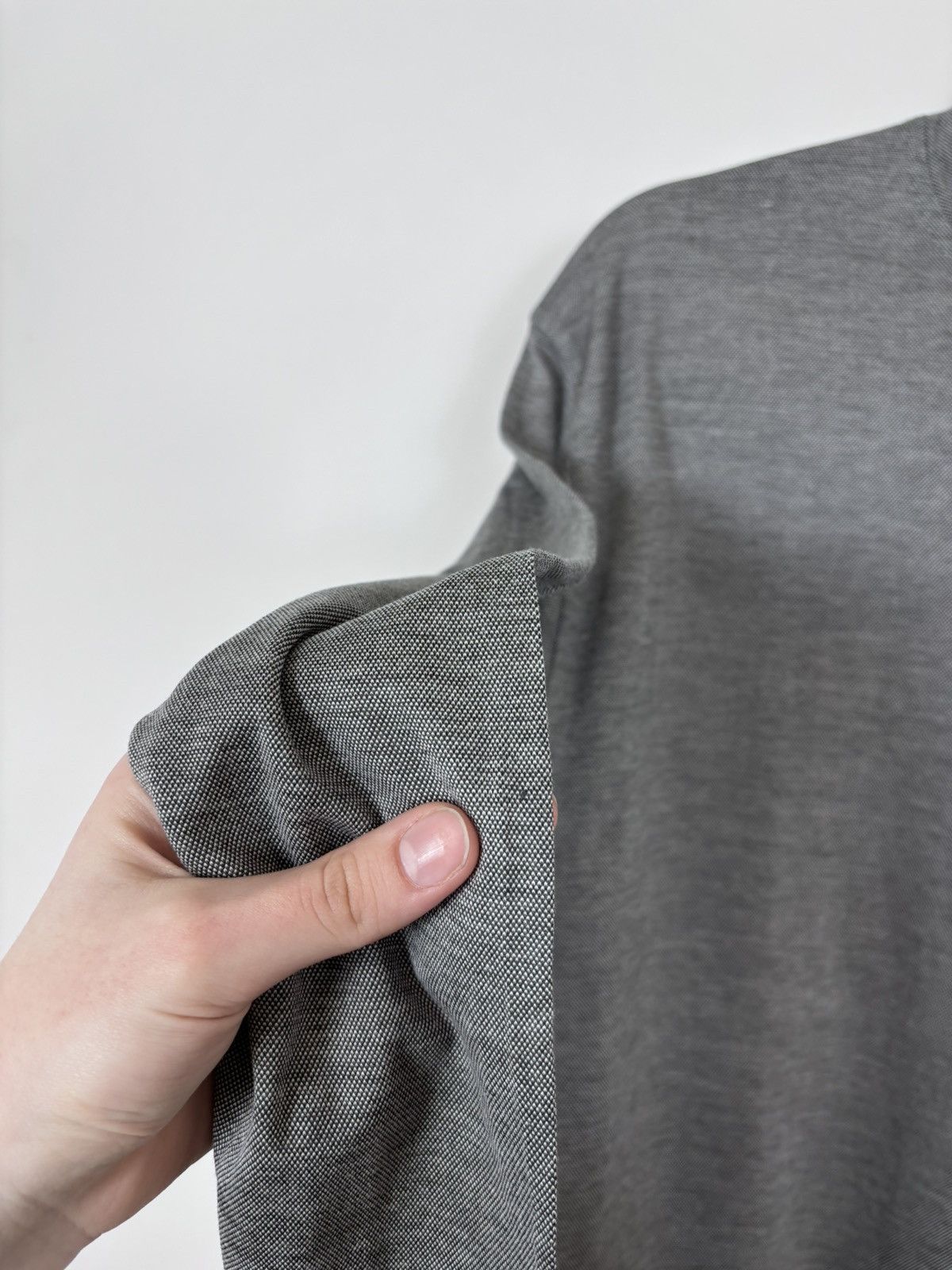 Corneliani Corneliani Men’s Pique Texture Gray Luxury Long Sleeve Tee Size US L / EU 52-54 / 3 - 6 Thumbnail