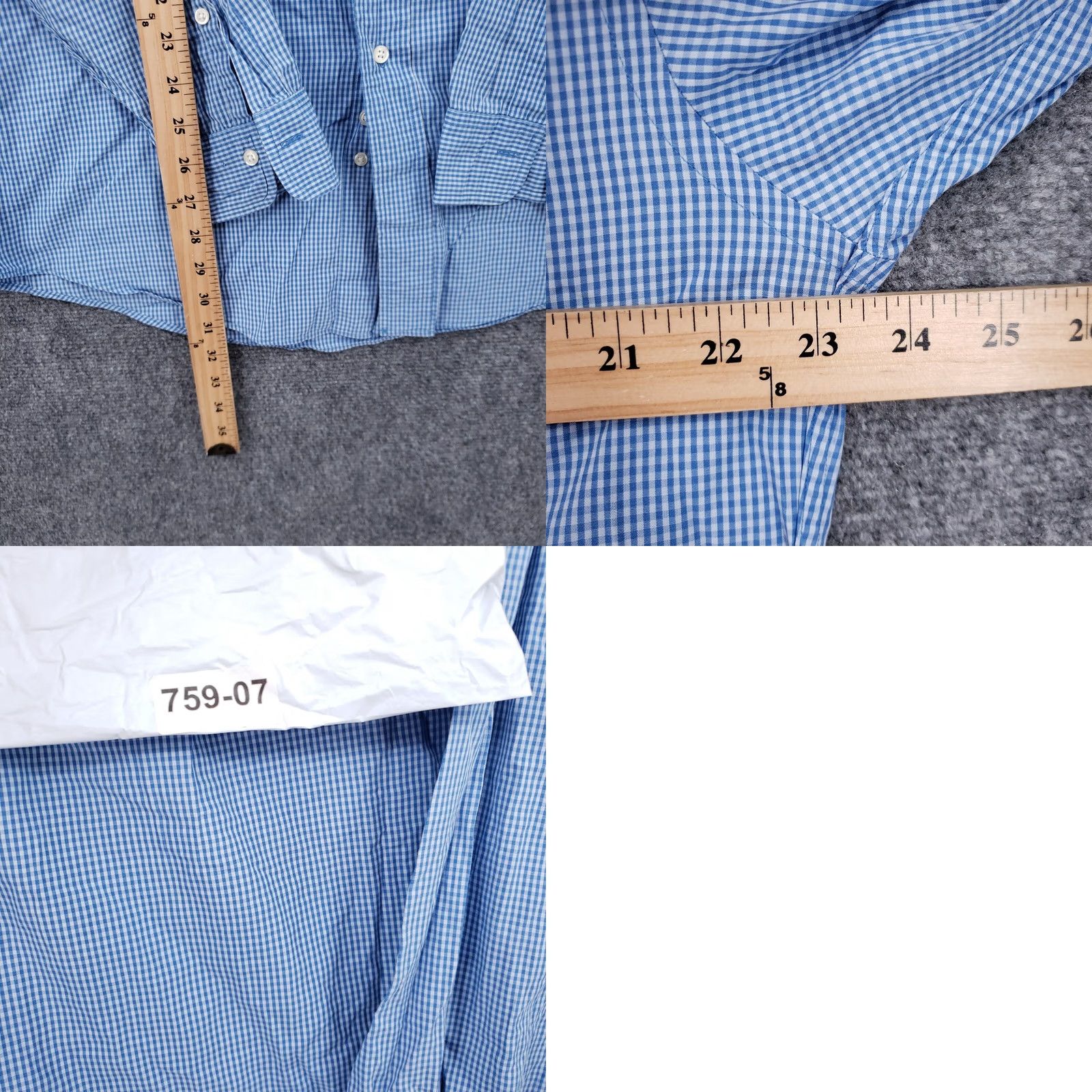 Brooks Brooks Shirt Men M Medium Button-Down Long Sleeve Blue Check Cotton Casual Sport Size US M / EU 48-50 / 2 - 8 Thumbnail