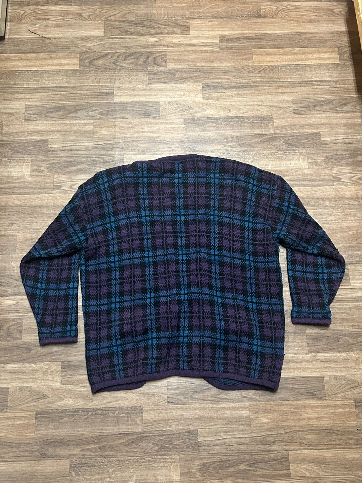 Other Maggie Lawrence women's purple blue and black plaid cardigan Size L / US 10 / IT 46 - 2 Thumbnail