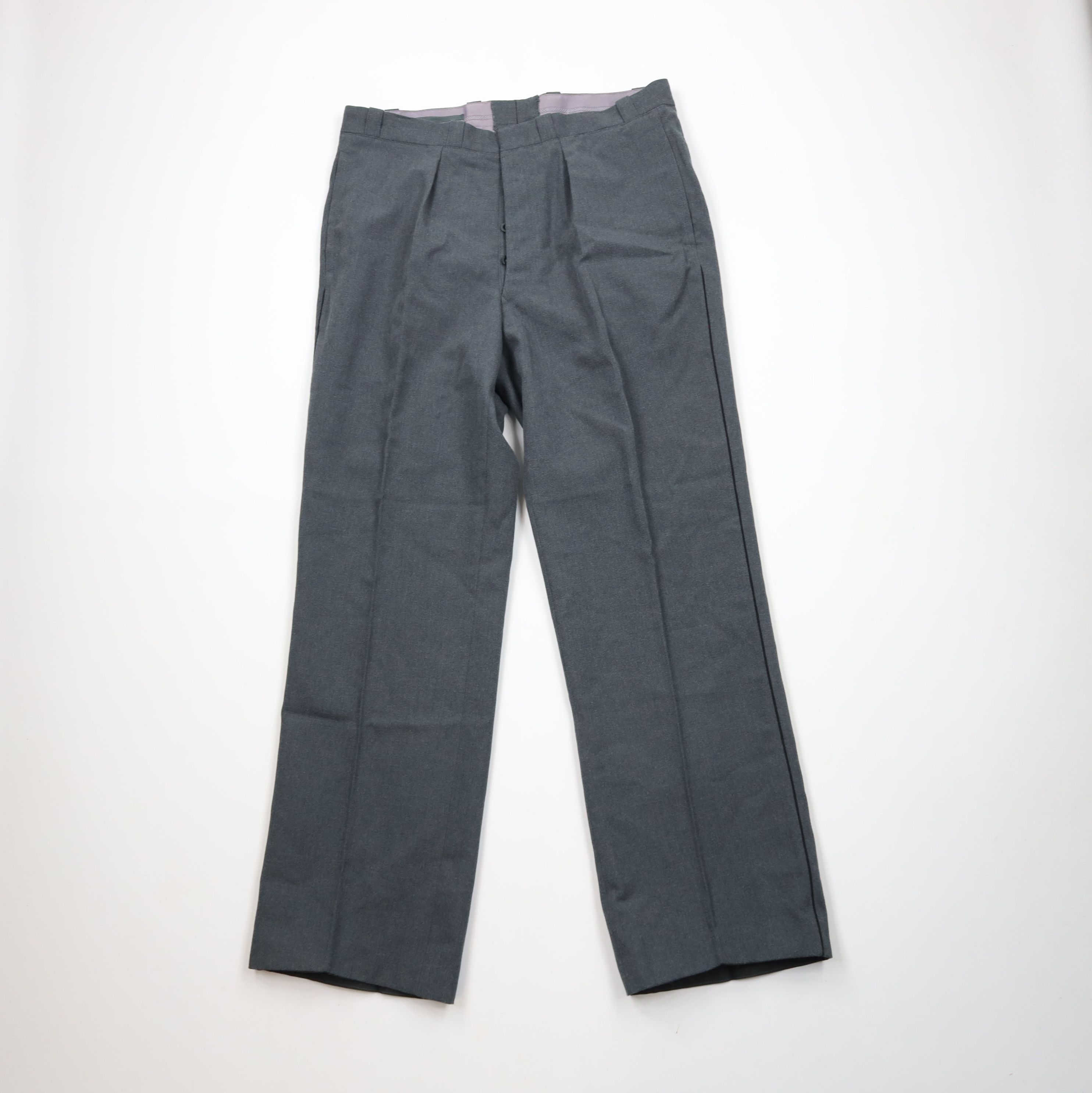 Vintage Vintage 90s Military Wool Button Fly Wide Leg Pants Green Size US 34 / EU 50 - 1 Thumbnail