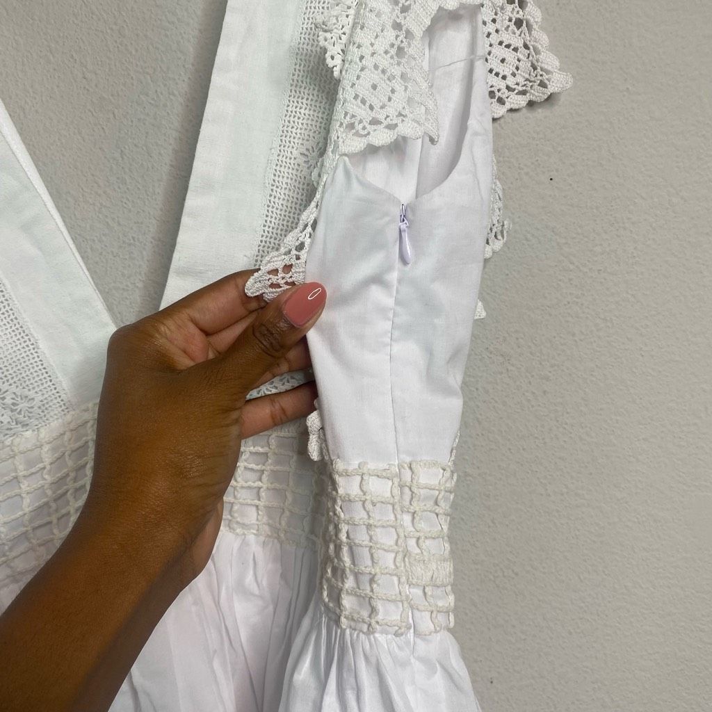 Anthropologie NEW Anthropologie Place Nationale Dress Lace Mini White Boho Size M / US 6-8 / IT 42-44 - 5 Thumbnail