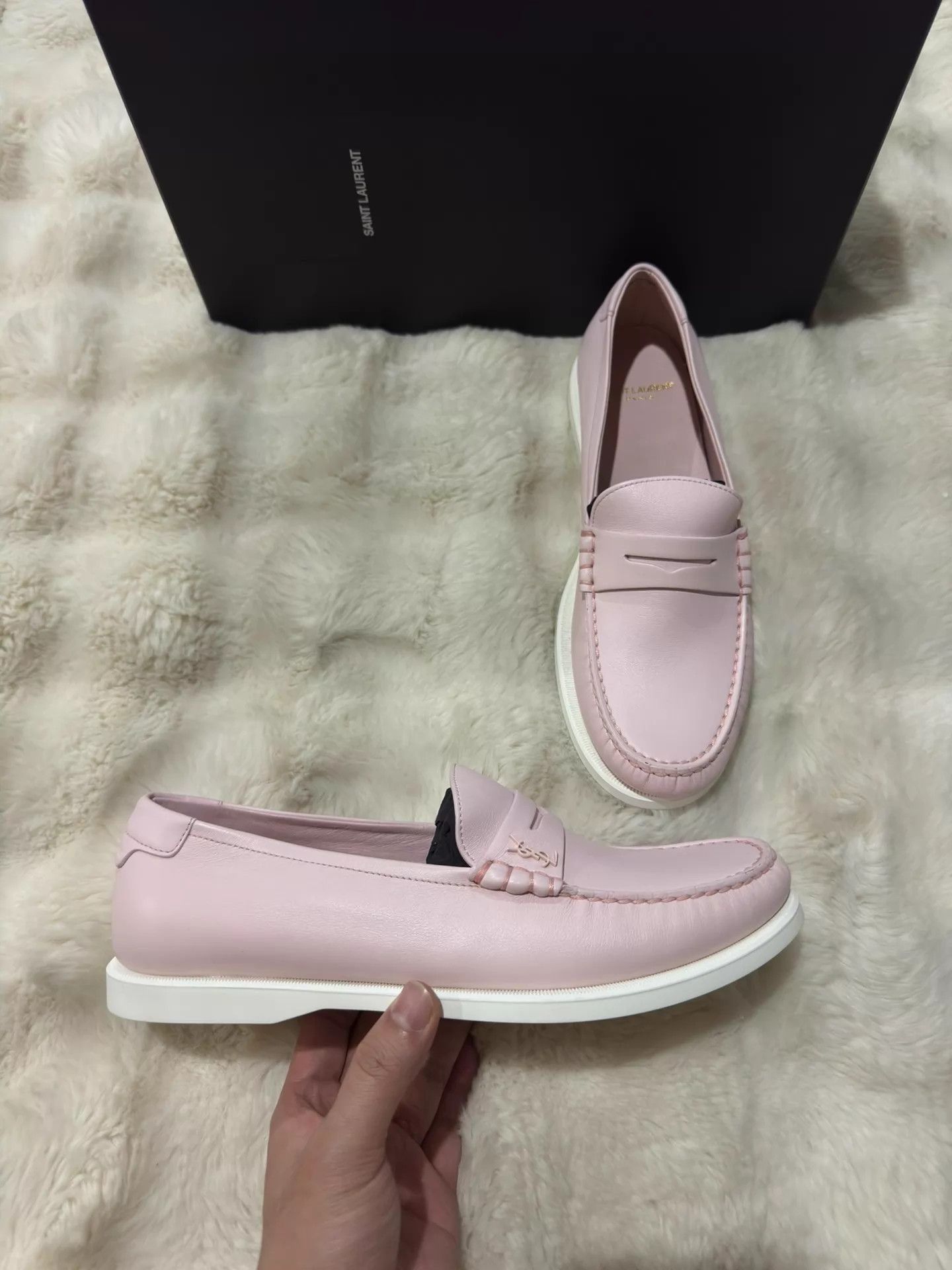 Saint Laurent Paris Saint Laurent Men's New Light Pink Loafers 42 Size US 9 / EU 42 - 4 Thumbnail