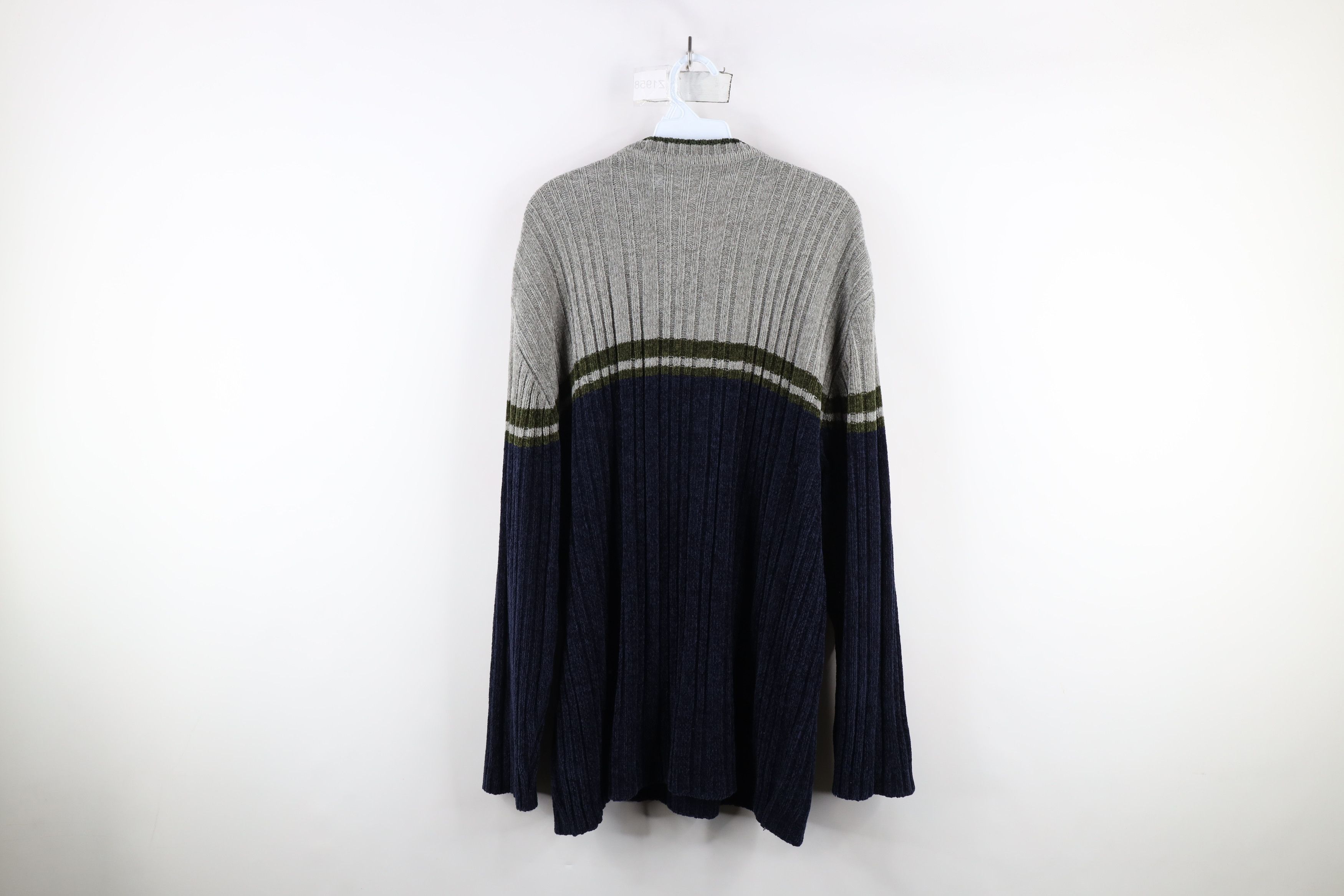 Vintage Vintage 90s Streetwear Block Ribbed Knit Fleece Sweater Size US XL / EU 56 / 4 - 9 Thumbnail
