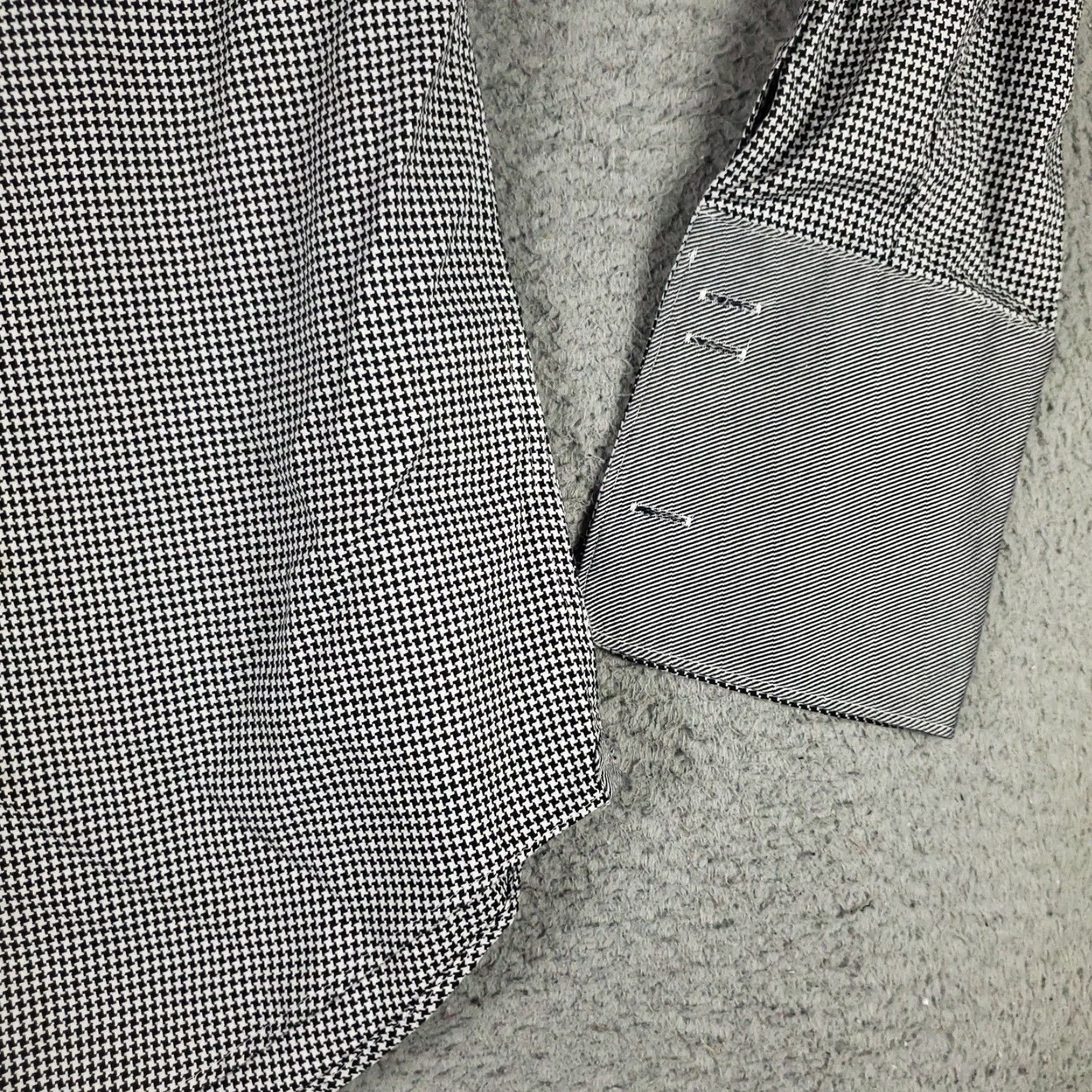 BUGATCHI VINTAGE Bugatchi Uomo Dress Shirt Mens Size 15.5 Long Sleeve Gray Geometric Cotton Business Casual Formal Size 40R - 4 Thumbnail
