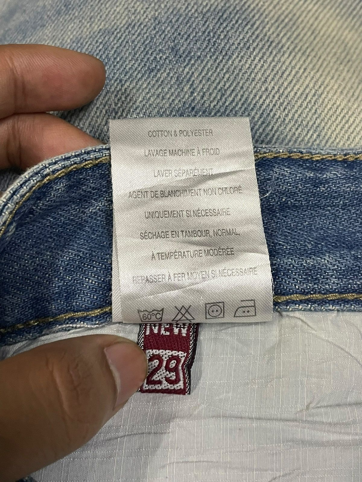 Calvin Klein Calvin Klein Faded Wash Sashiko Patches Y2K Straight Jeans Size US 29 - 12 Thumbnail
