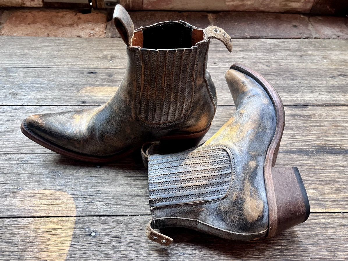 FREEBIRD Freebird by Steven Western Chelsea Boots Distressed Brown Size US 8.5 / IT 38.5 - 2 Thumbnail