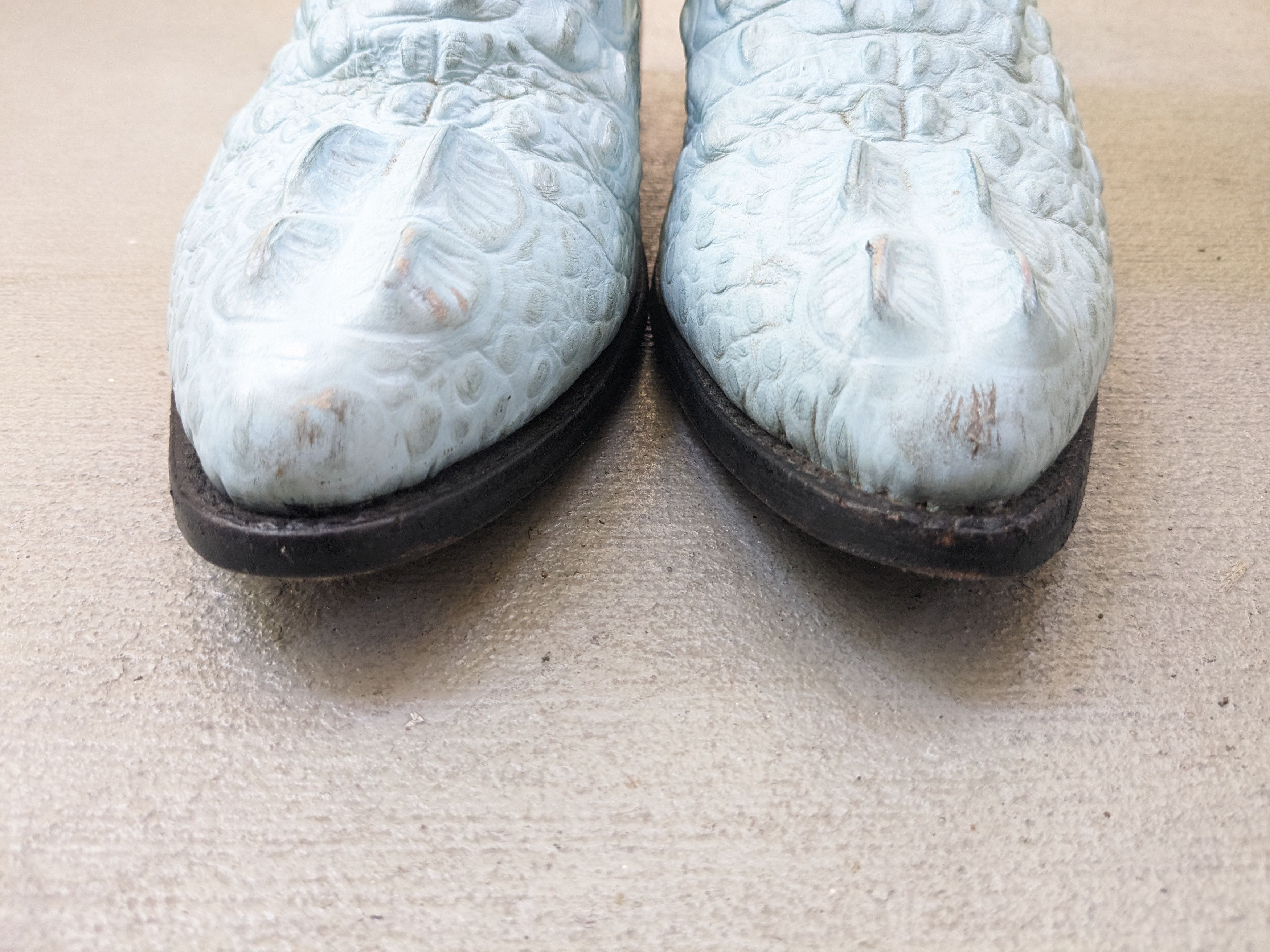 Vintage Crocodile Cowboy Boots Blue 9 Leather Mexico Botas Exotic Size US 9 / EU 42 - 4 Thumbnail