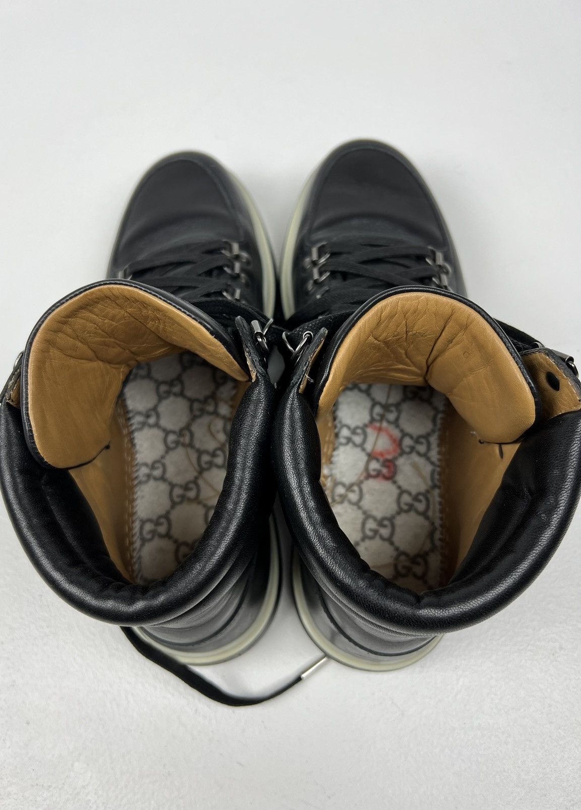 Gucci GUCCI Boots Leather Shoes GG Interlocking Logo Black Men’s Size US 6.5 / EU 39-40 - 20 Thumbnail