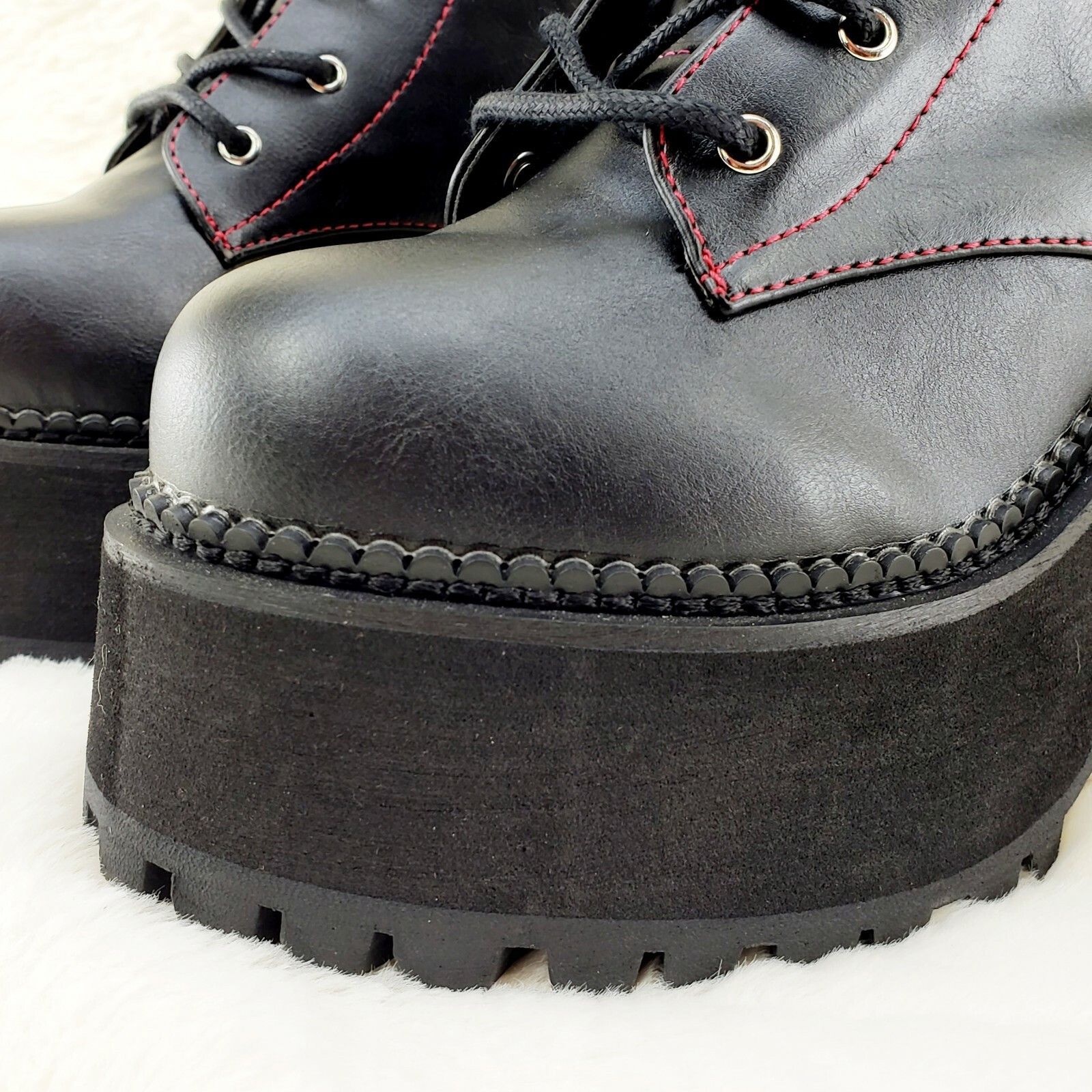 Demonia Cult DEMONIA Assault 100 Gothic Punk Heel Cleat Platform Red Stit Size US 11 / IT 41 - 9 Thumbnail