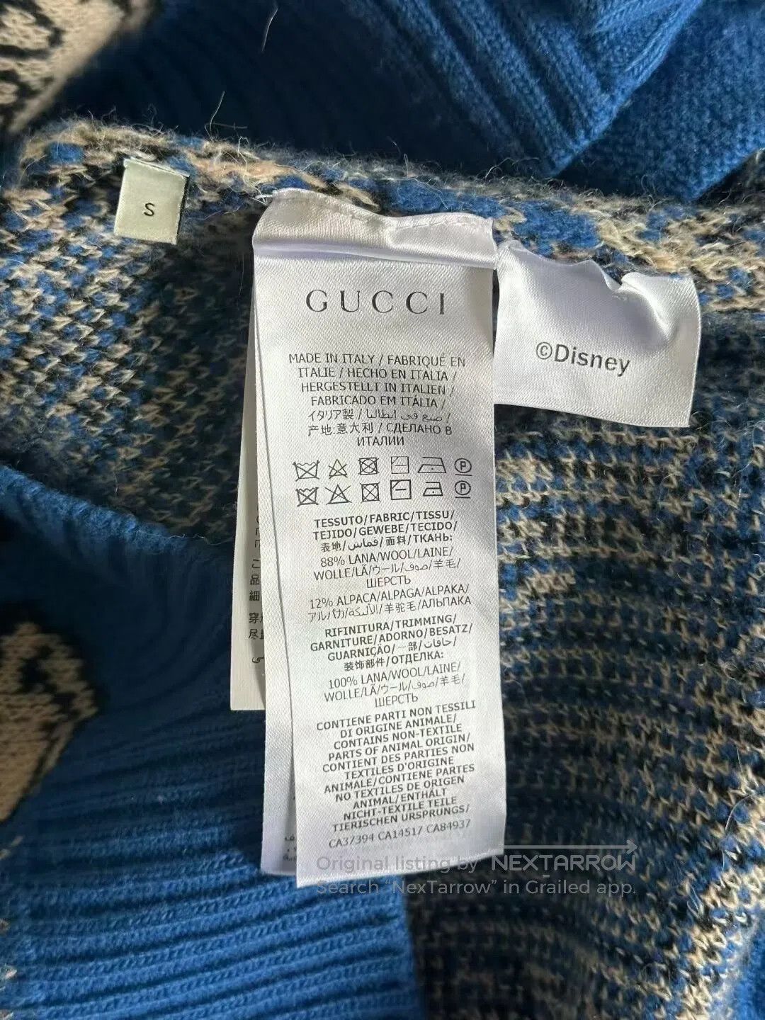 Gucci Guicci Blue Mickey Cardigan| Size S / US 4 / IT 40 - 4 Thumbnail