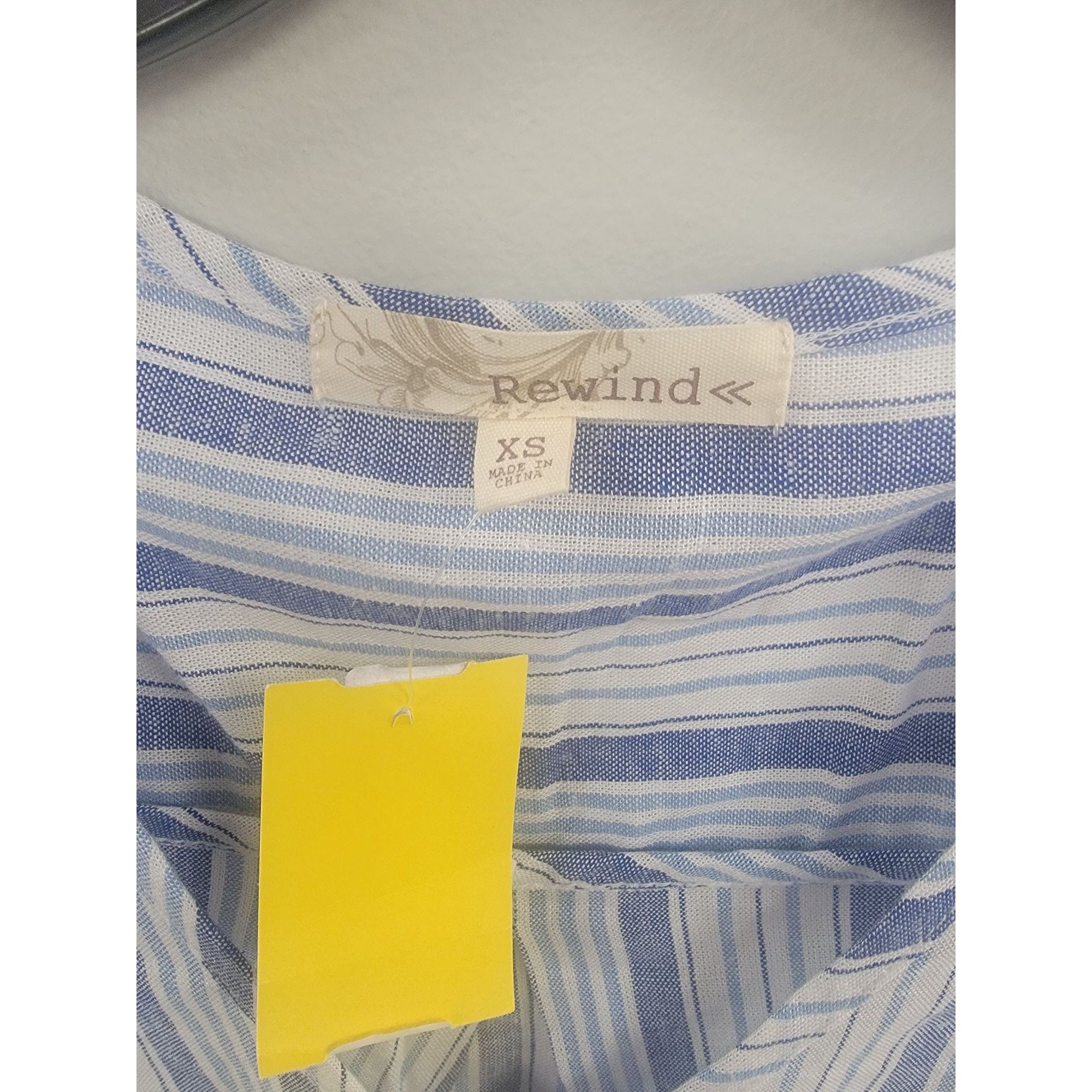 Other Juniors' Rewind Linen Tank Top, Girl's, Size: XS, Blue Size XS / US 0-2 / IT 36-38 - 3 Thumbnail