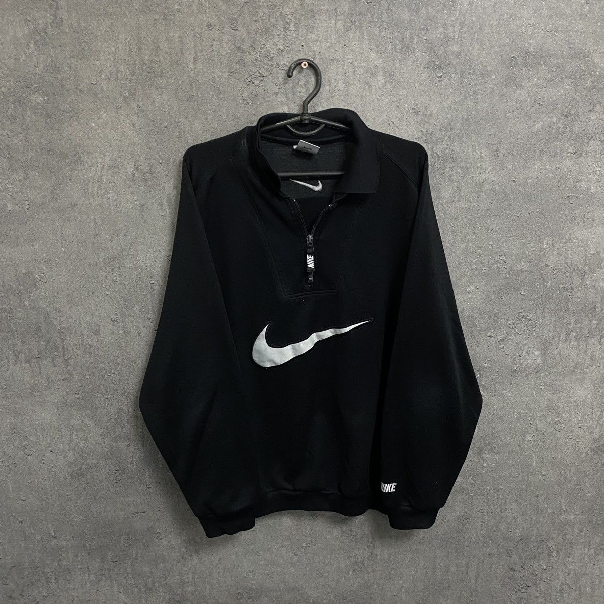 Nike VINTAGE NIKE QUARTER ZIP HOODIE BIG LOGO SWOOSH Size US L / EU 52-54 / 3 - 1 Thumbnail