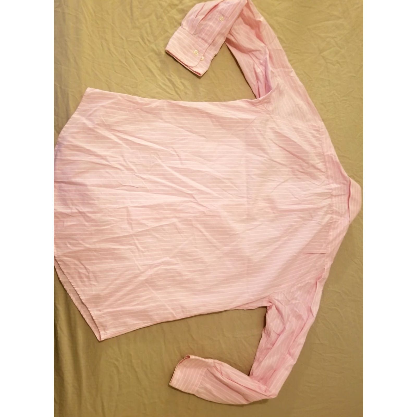 Polo Ralph Lauren Polo Ralph Lauren Dress Shirt Mens 15 1/2 32 33 Pink Stripes Button Cotton Tailored Fit Shirt Size 40R - 2 Thumbnail