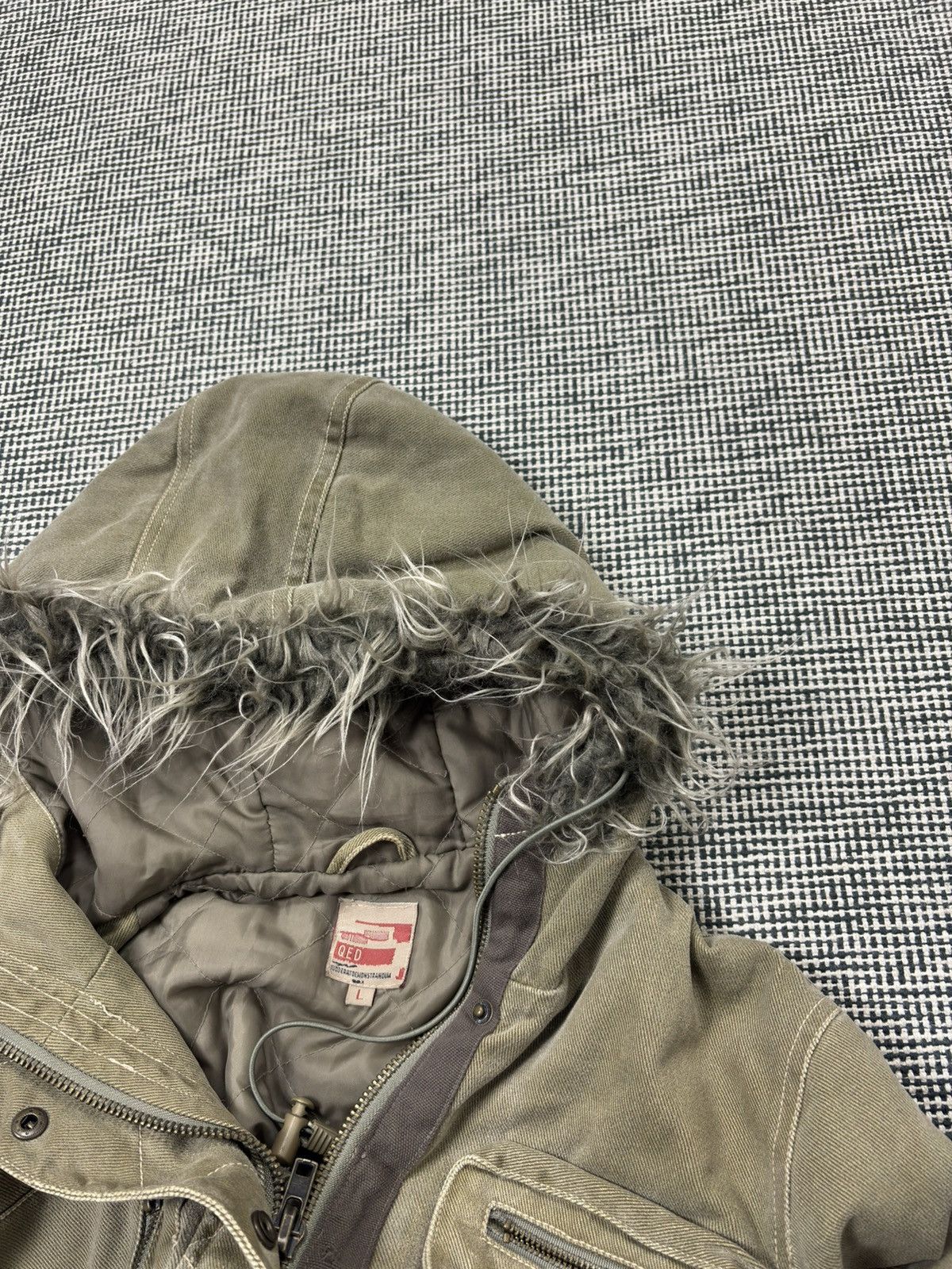Japanese Brand Bondage cargo parka coat jacket faux fur harajuku japan Size L / US 10 / IT 46 - 6 Thumbnail