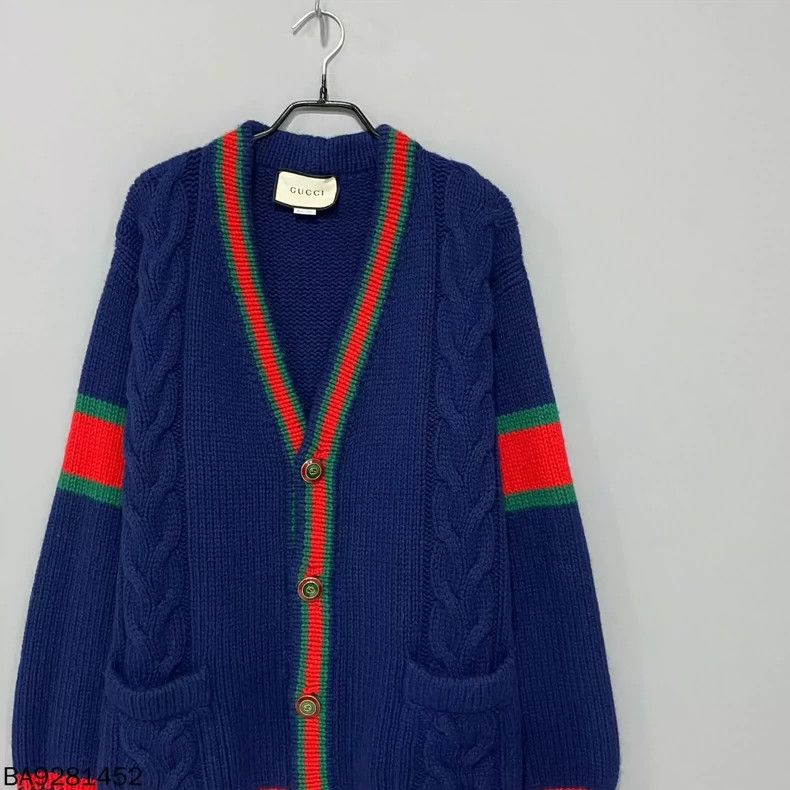Gucci Gucci Red and green stitched knitted cardigan sweater 2501- Size US S / EU 44-46 / 1 - 2 Thumbnail