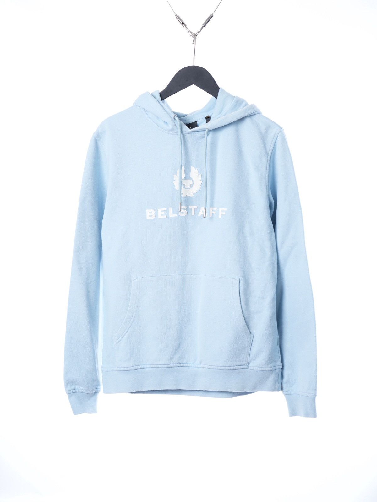 Belstaff Belstaff Light Blue Logo Drawstring Hoodie Size US L / EU 52-54 / 3 - 1 Thumbnail