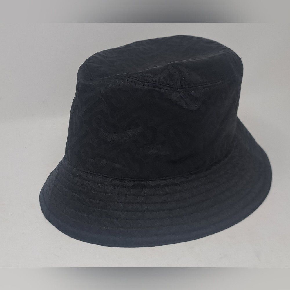 Burberry Burberry Men's TB Monogram Nylon Jacquard Bucket Hat Black Size ONE SIZE - 6 Thumbnail