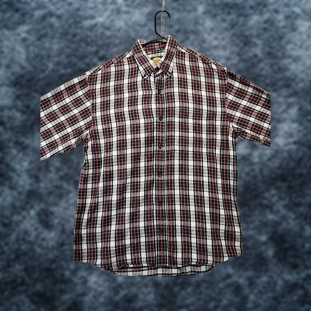 Vintage Cabela’s Christmas Red Green Plaid Flannel Men Sz M Button Down Holiday Shirt Size US M / EU 48-50 / 2 - 1 Thumbnail