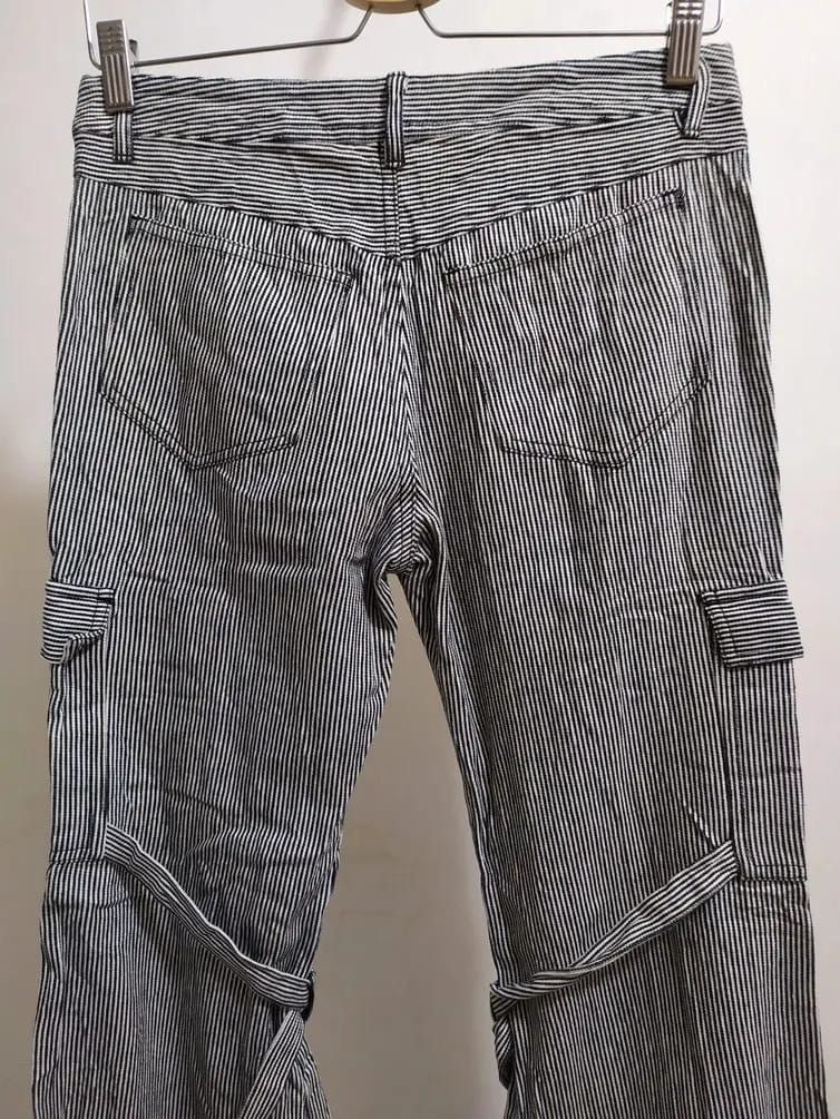Japanese Brand IMAGE Punk Bondage Punk Stripe Cargo Bootcut Pants Size US 28 / EU 44 - 6 Thumbnail