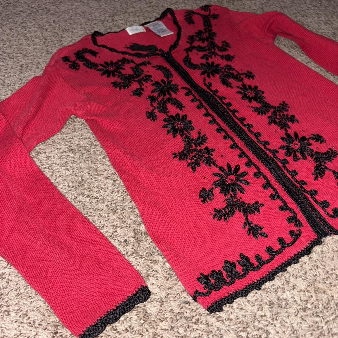 Other 90s Vintage floral beaded and embroidered zip up sweater Size S / US 4 / IT 40 - 2 Thumbnail