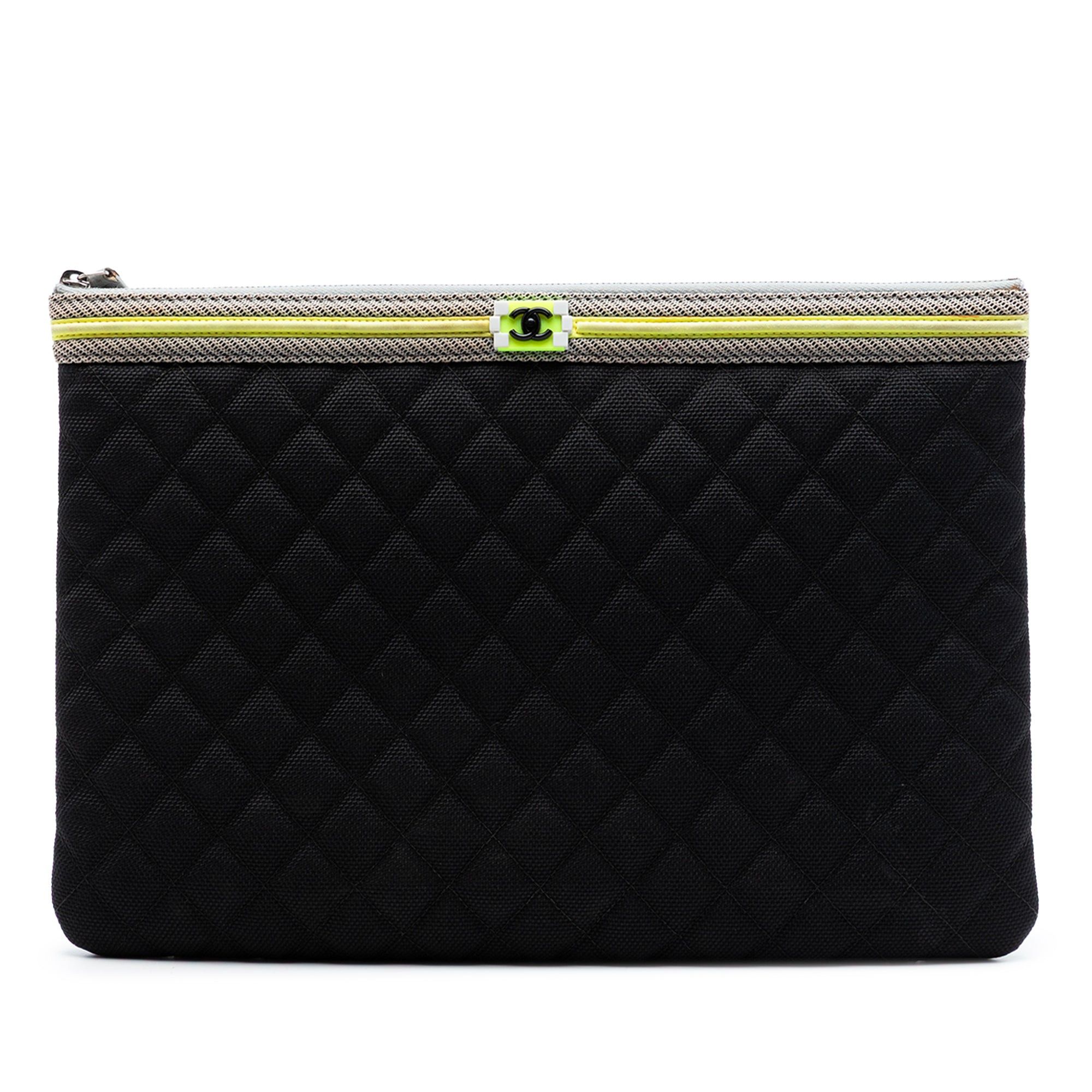 Chanel Large Quilted Nylon Fluo Boy O Case Clutch Size ONE SIZE - 1 Thumbnail