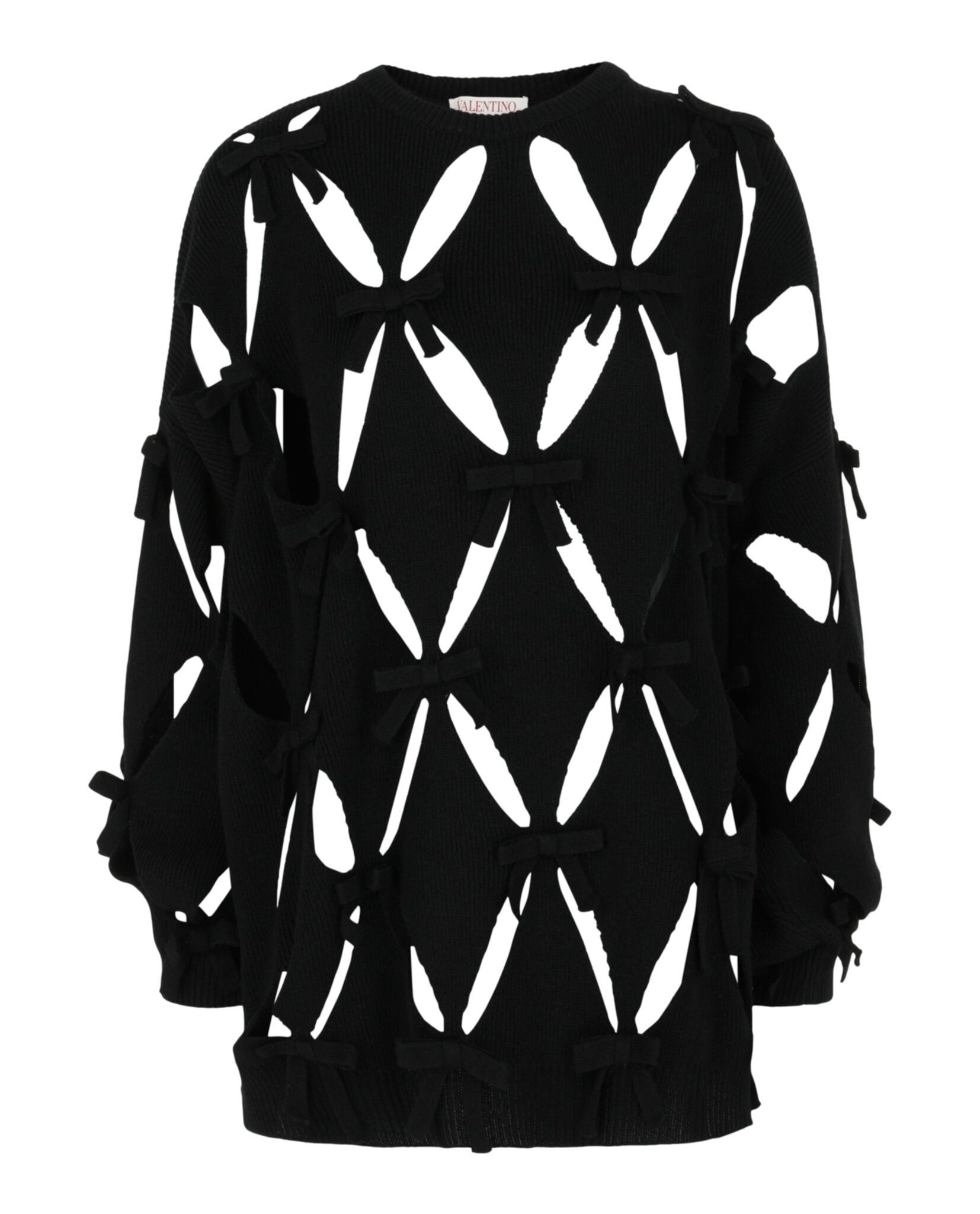 Valentino Wool Ribbon Cutout Sweater Size XS / US 0-2 / IT 36-38 - 1 Thumbnail