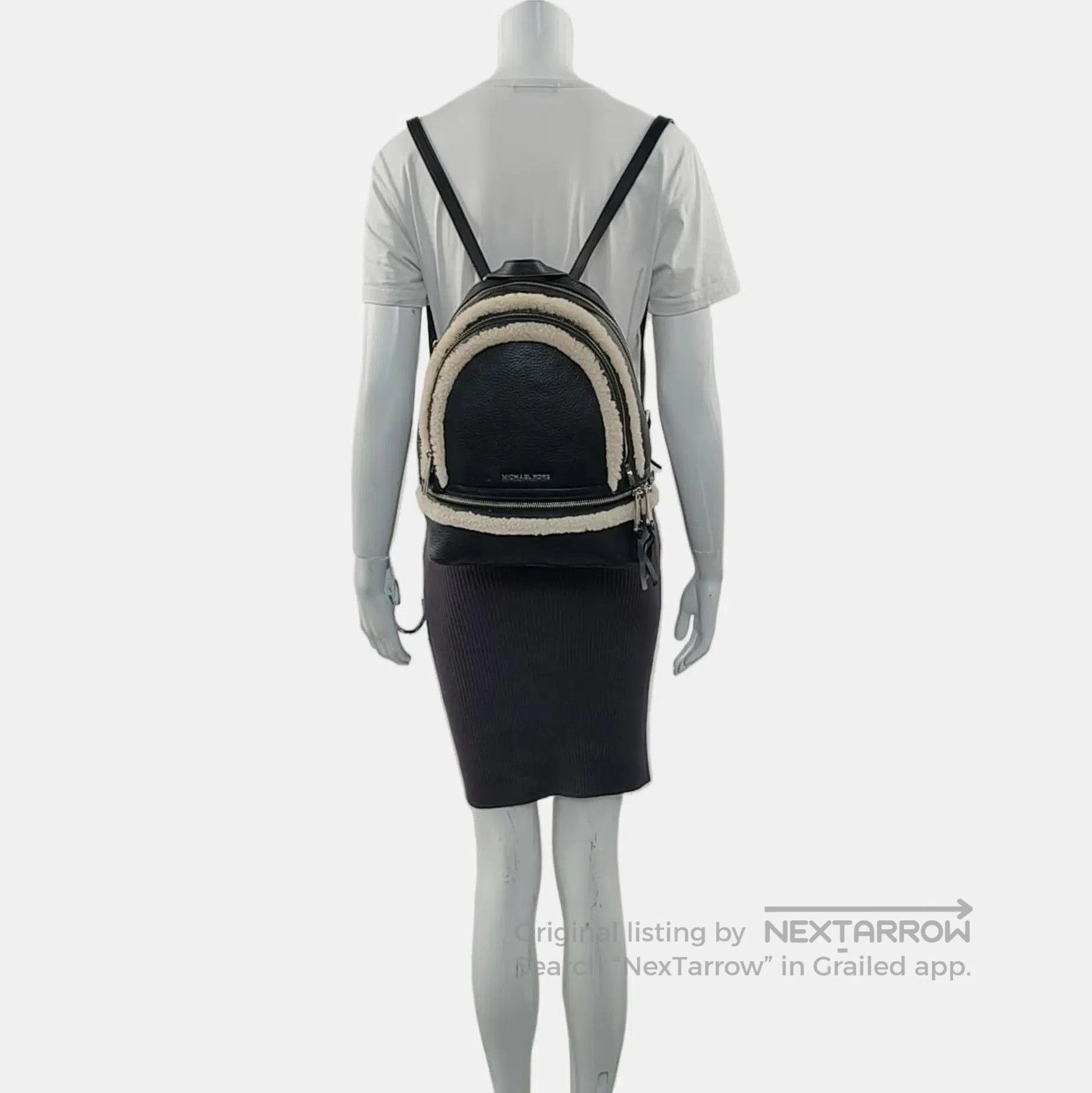 Michael Kors Michael Kors Black Sheepskin Patchwork Backpack. Size ONE SIZE - 2 Thumbnail