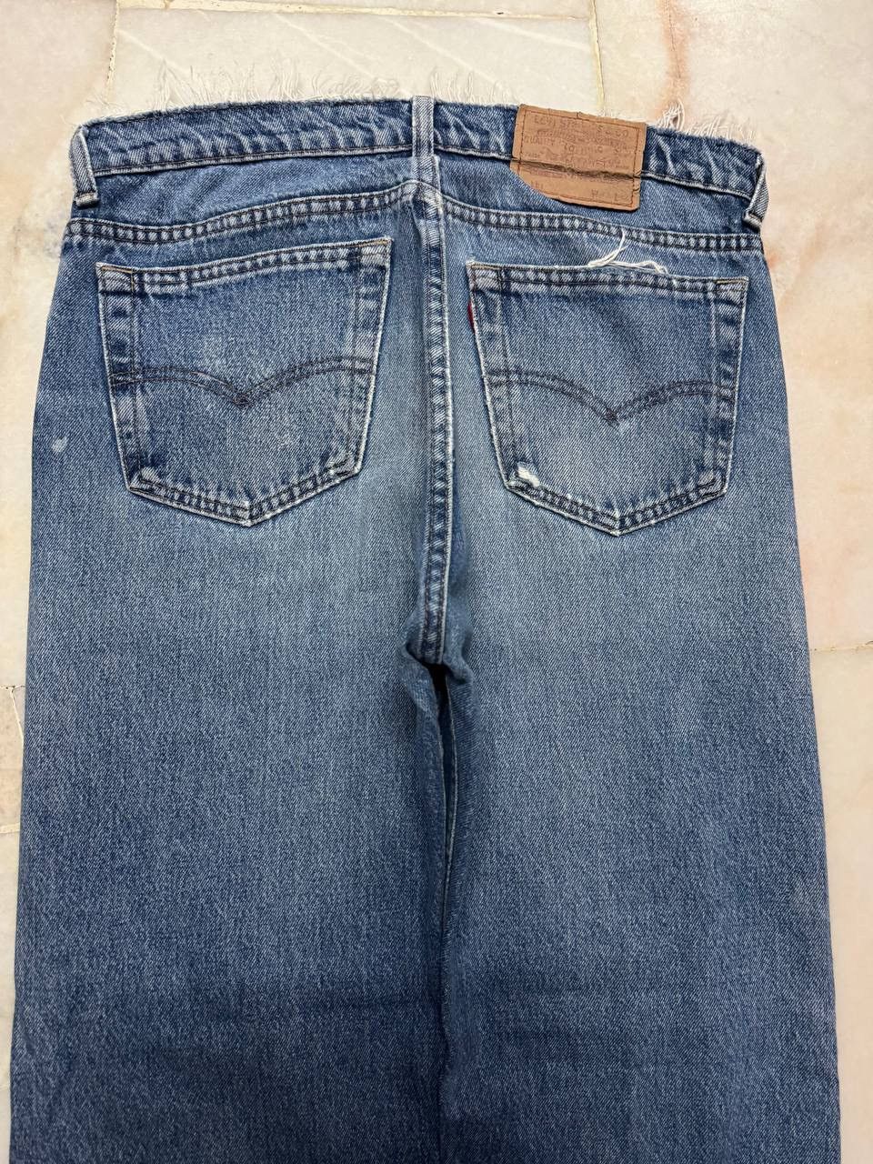Levi's 💥Grunge💥Vintage 90's 501 Faded Distressed Ripped Blue Jeans Size US 31 - 12 Thumbnail