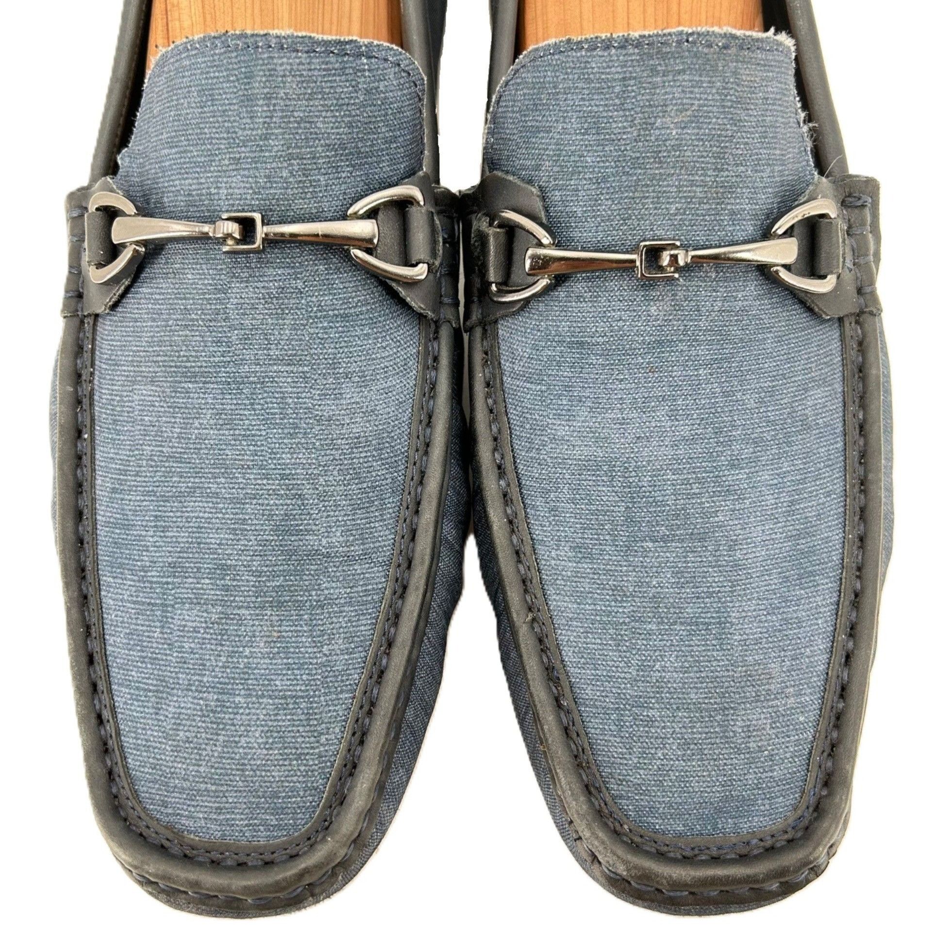 Mercanti Fiorentini Blue Denim Men's 10M Horsebit Driving Loafers Mercanti Fiore Size US 10 / EU 43 - 3 Thumbnail