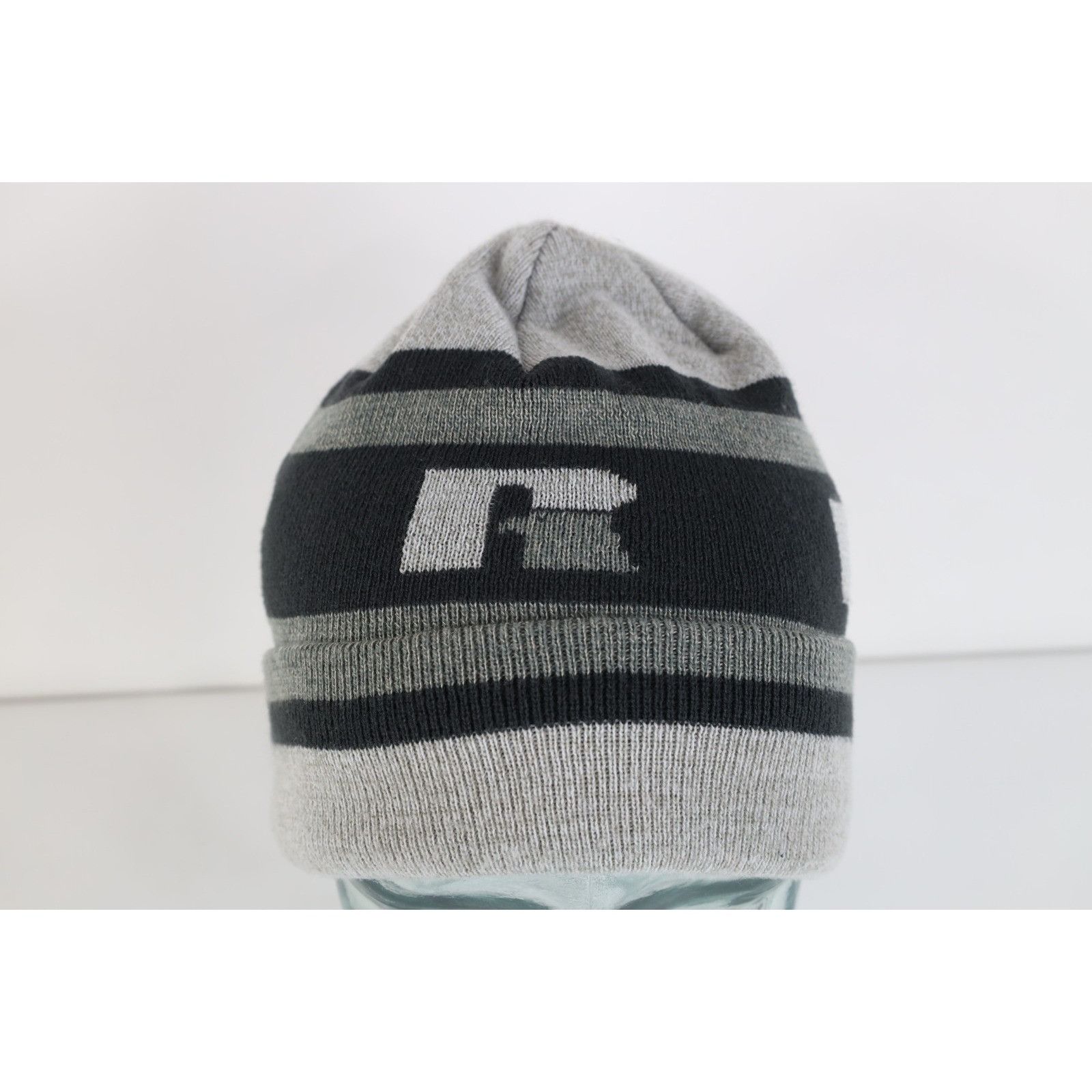 Russell Athletic Vintage 90s Y2K Russell Athletic Striped Knit Winter Beanie Size ONE SIZE - 1 Thumbnail
