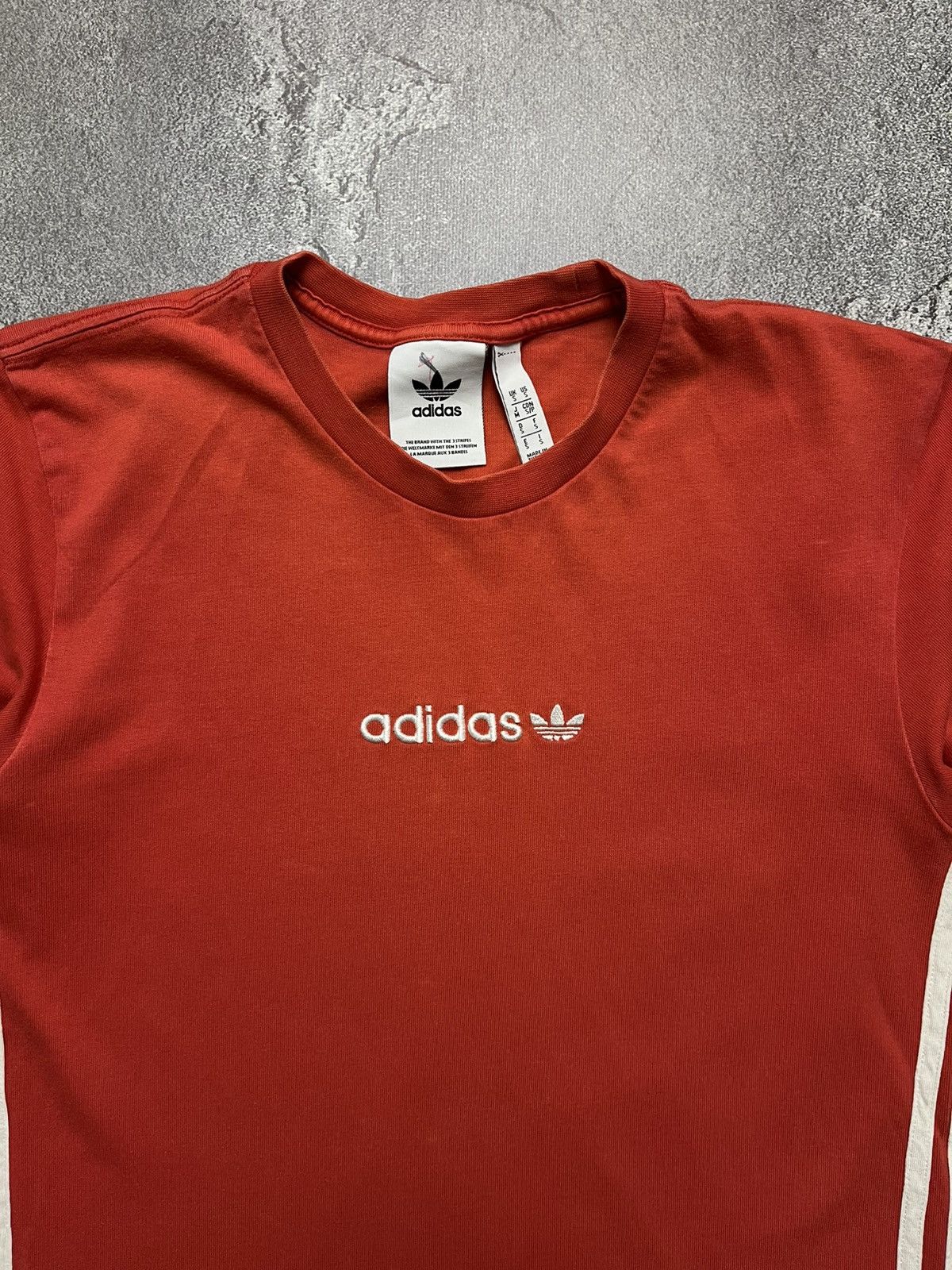 Adidas Vintage Adidas Big Logo Side Stripe Tee Shirt Big Logo S Size US S / EU 44-46 / 1 - 2 Thumbnail