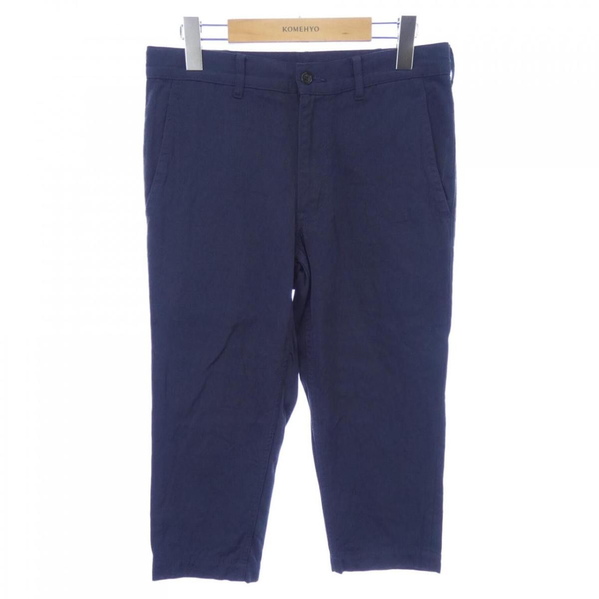 Comme des Garcons Homme Cropped Pants Plain Cotton Long Navy Size US 29 - 1 Thumbnail