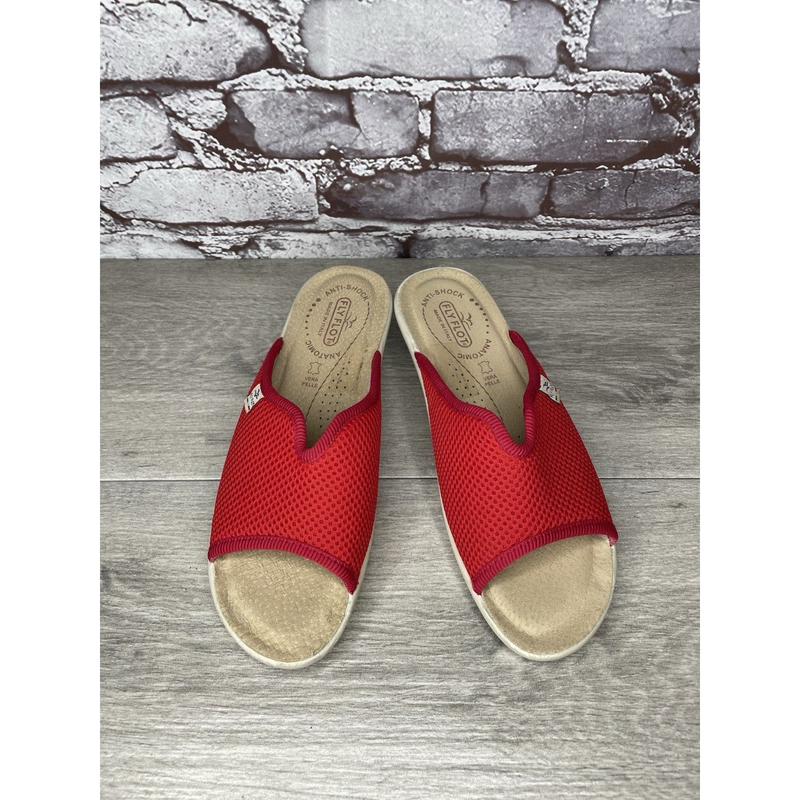 Other Fly Flot Anatomic Red Mesh Slide Wedge Comfort Casual Sandal Size US 6 / IT 36 - 12 Thumbnail
