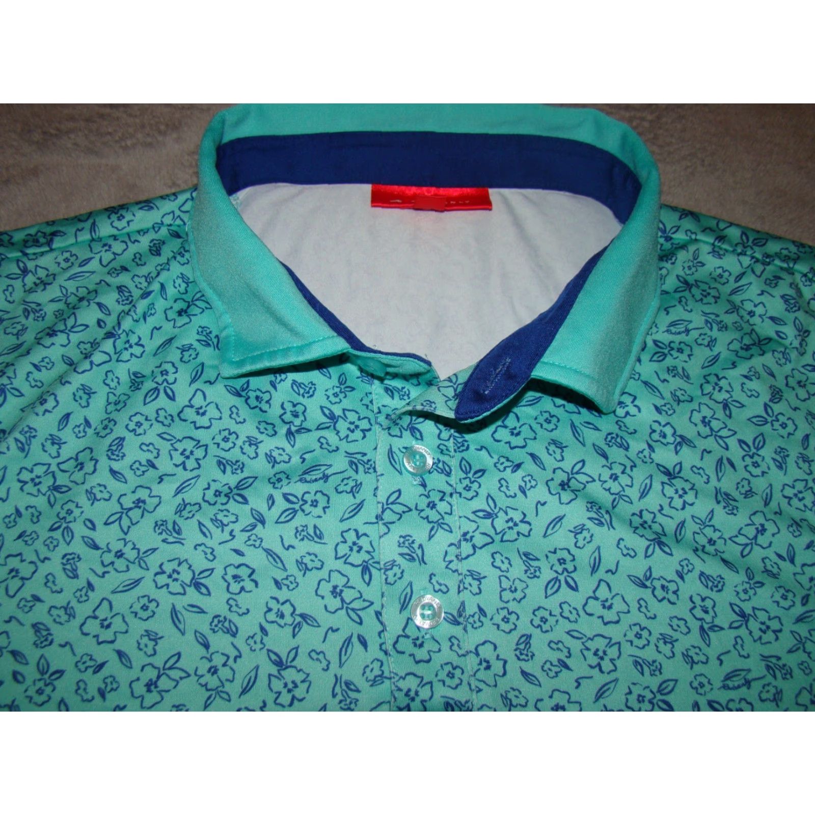 Vintage Redvanly Mens Polo Shirt Short Sleeve Golf Embroidered Blue Green L Casual, Activewear, Travel, Party/Cocktail Men Shirts Size US L / EU 52-54 / 3 - 2 Thumbnail