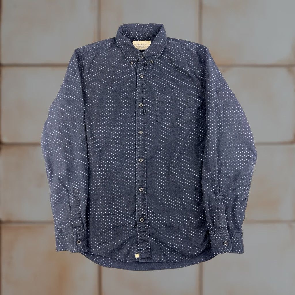 Vintage Denim & Supply Ralph Lauren Shirt Button-Up Long Sleeve Polka Dot Blue M Mens Regular Button Up Shirt Size US M / EU 48-50 / 2 - 1 Thumbnail