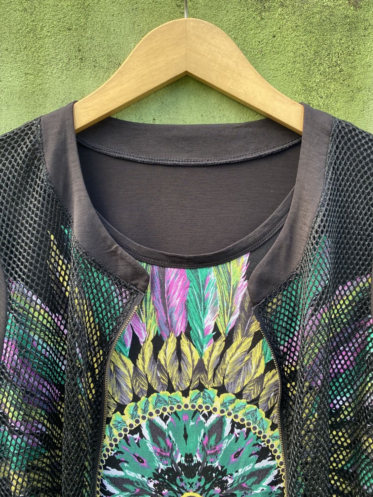 Other Japanese Vintage Boho Tribal Feather Graphic Mesh Layered Size ONE SIZE - 3 Thumbnail