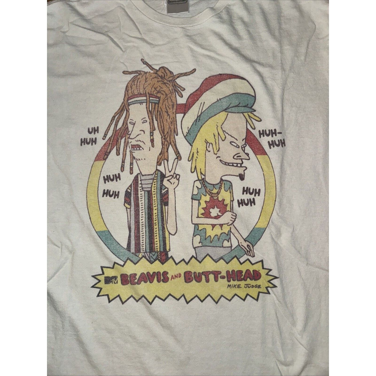 Vintage Beavus And Butt-Head Rasta T-Shirt Large White 20x25 Size US L / EU 52-54 / 3 - 2 Thumbnail