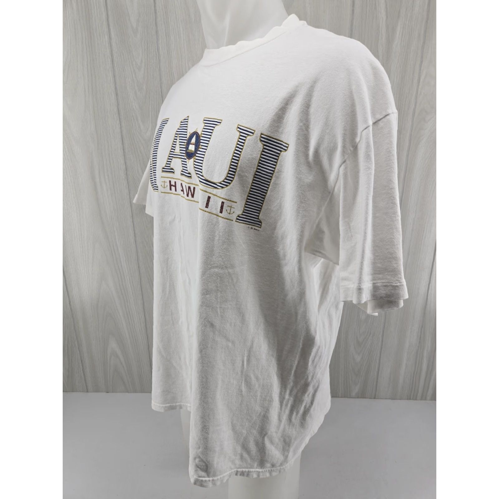 Hanes VINTAGE Maui Hawaii Men T-Shirt XL White Single Stitch Hanes Crew Neck Short Sleeve Size US XL / EU 56 / 4 - 5 Thumbnail