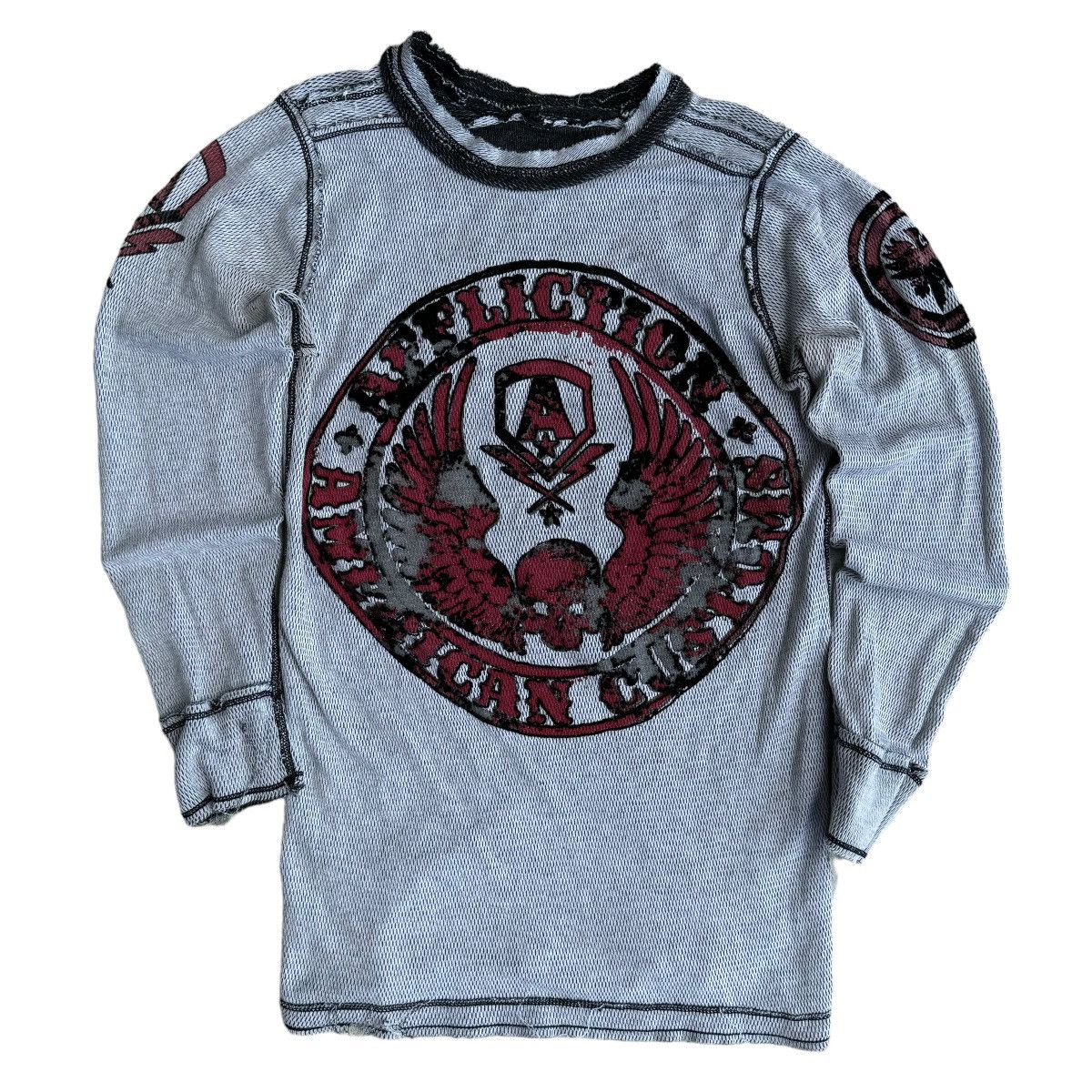 Affliction × Southpole × Vintage Affliction Y2K Reversible Thermal Long Sleeve Shirt Grunge Size US S / EU 44-46 / 1 - 4 Thumbnail
