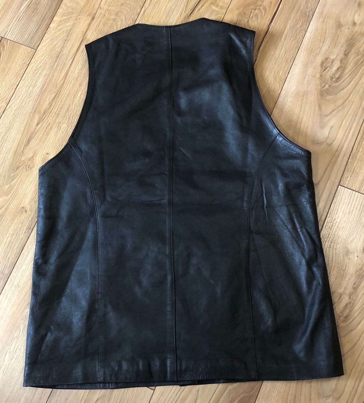 Leather Long brown leather vest 3XL-5XL Size US XXL / EU 58 / 5 - 5 Thumbnail